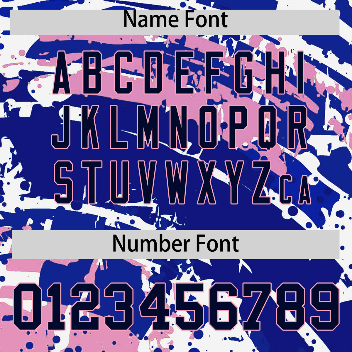 Custom Navy Varsity Full-Snap Graffiti Pattern Letterman Baseball Jacket