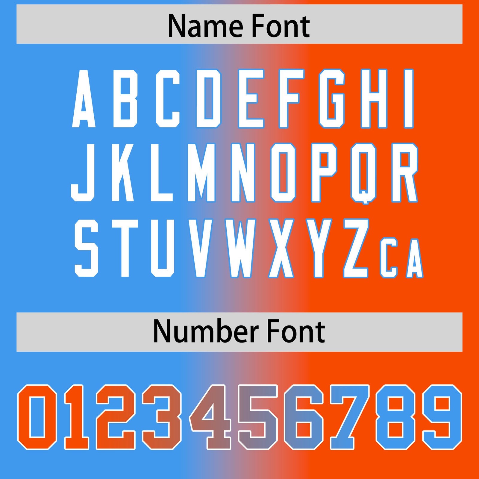 Custom Powder Blue Orange Full-Zip Gradient Fashion Letterman Bomber Jacket