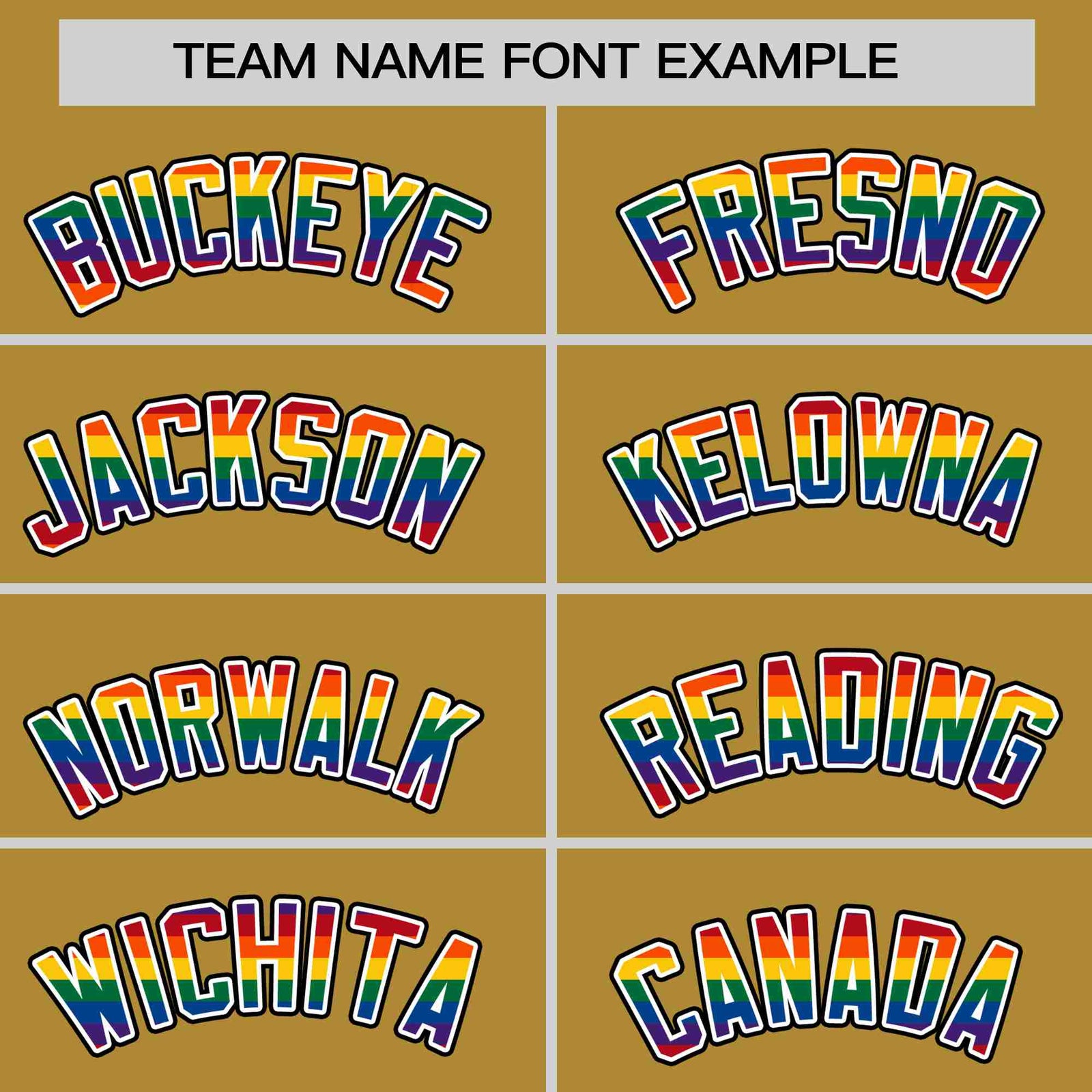 Custom Old Gold LGBT Rainbow For Pride Month Classic Style Letterman Bomber Jacket