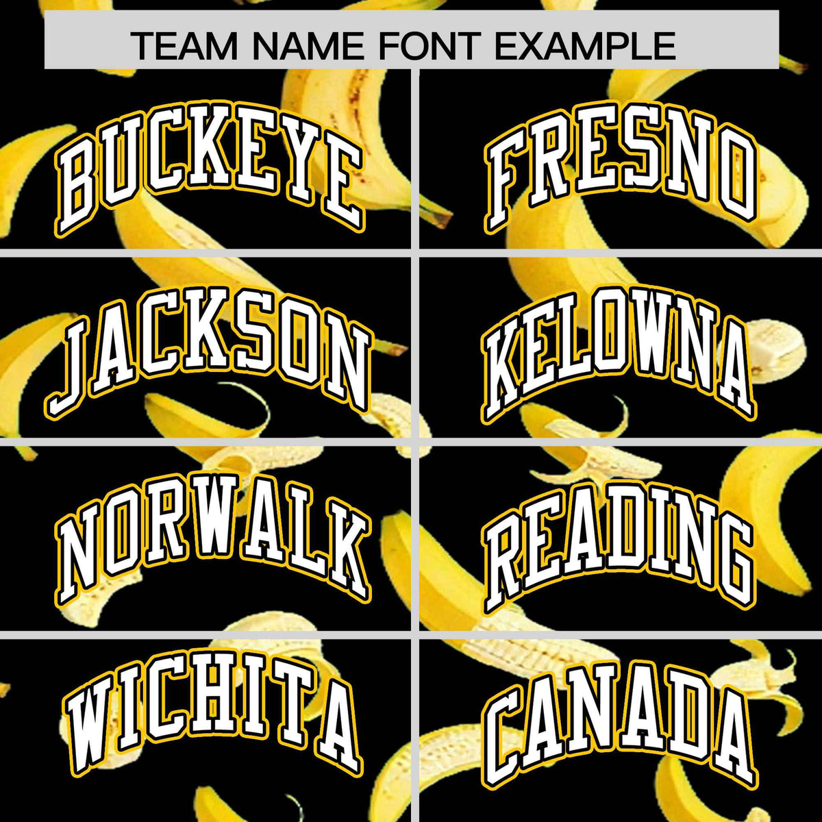 Custom Black Varsity Full-Zip Banana Pattern Letterman Bomber Jacket | Graffiti Pattern | Embroidery&amp;Dye-sublimation printing | KXKSHOP