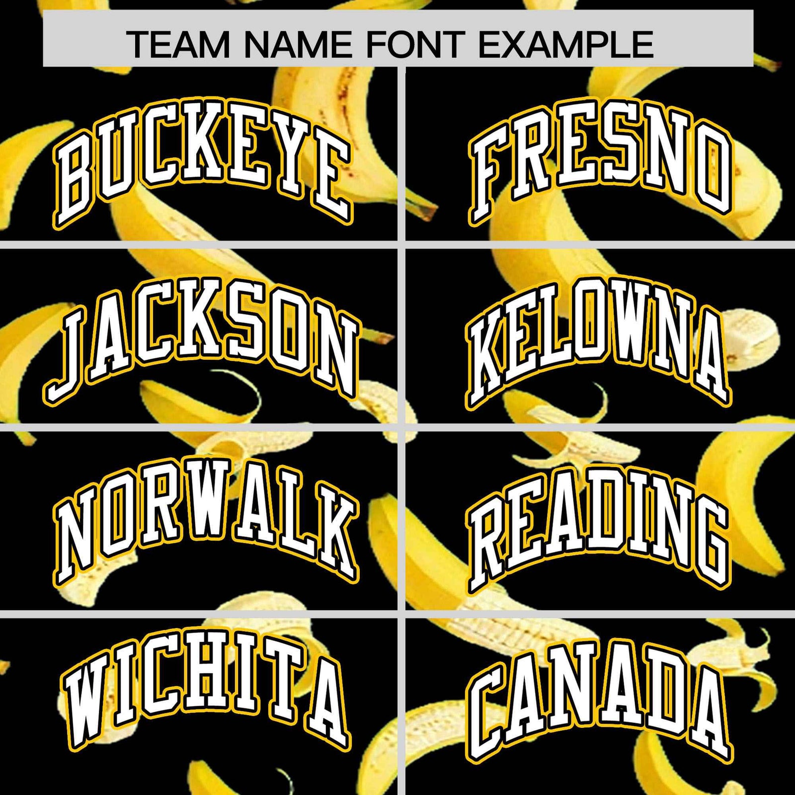 Custom Black Varsity Full-Zip Banana Pattern Letterman Bomber Jacket | Graffiti Pattern | Embroidery&Dye-sublimation printing | KXKSHOP