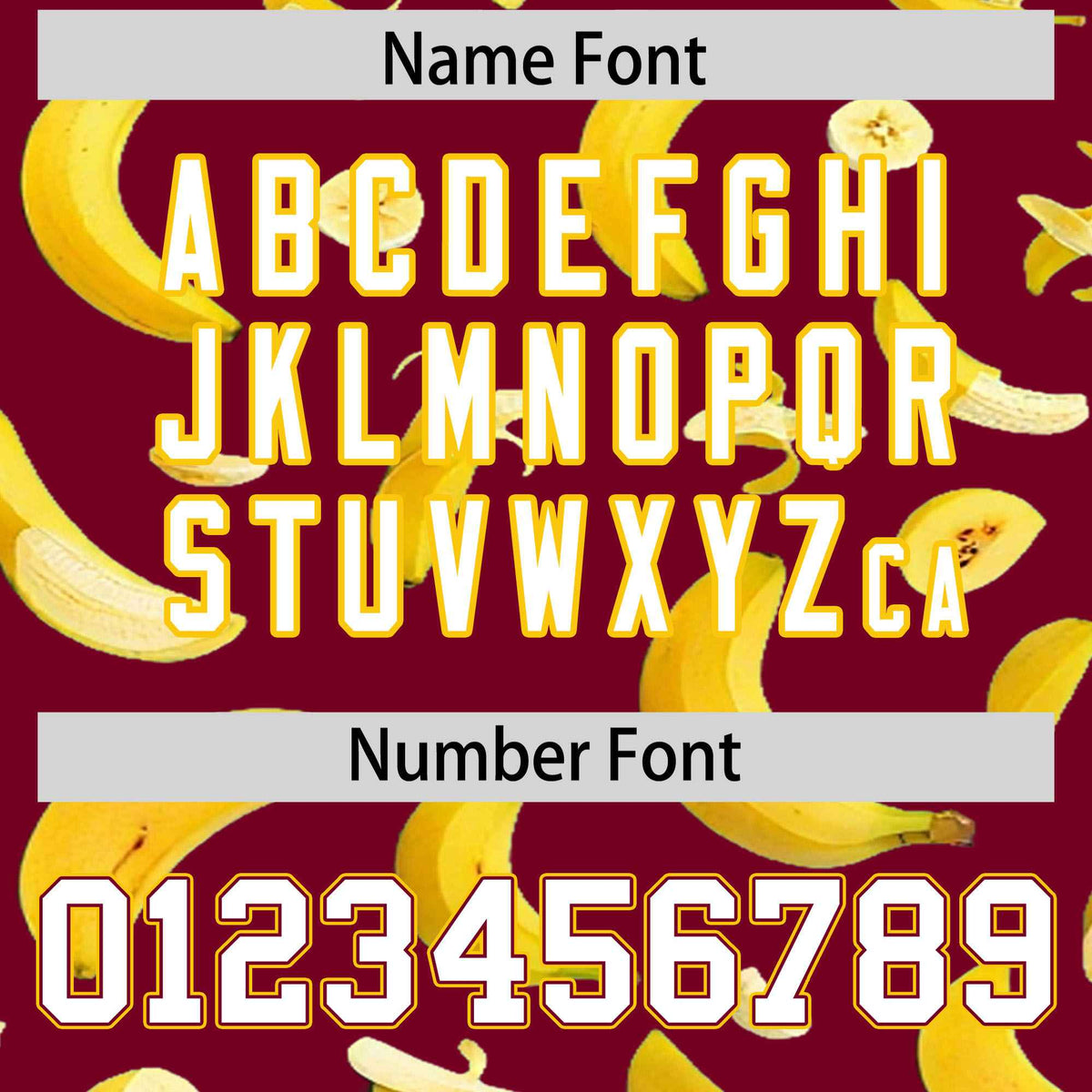 Custom Crimson Varsity Full-Zip Banana Pattern Letterman Bomber Jacket | Graffiti Pattern | Embroidery&amp;Dye-sublimation printing | KXKSHOP