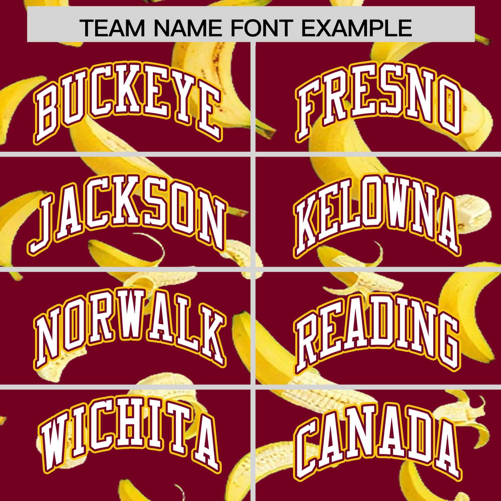 Custom Crimson Varsity Full-Zip Banana Pattern Letterman Bomber Jacket | Graffiti Pattern | Embroidery&Dye-sublimation printing | KXKSHOP