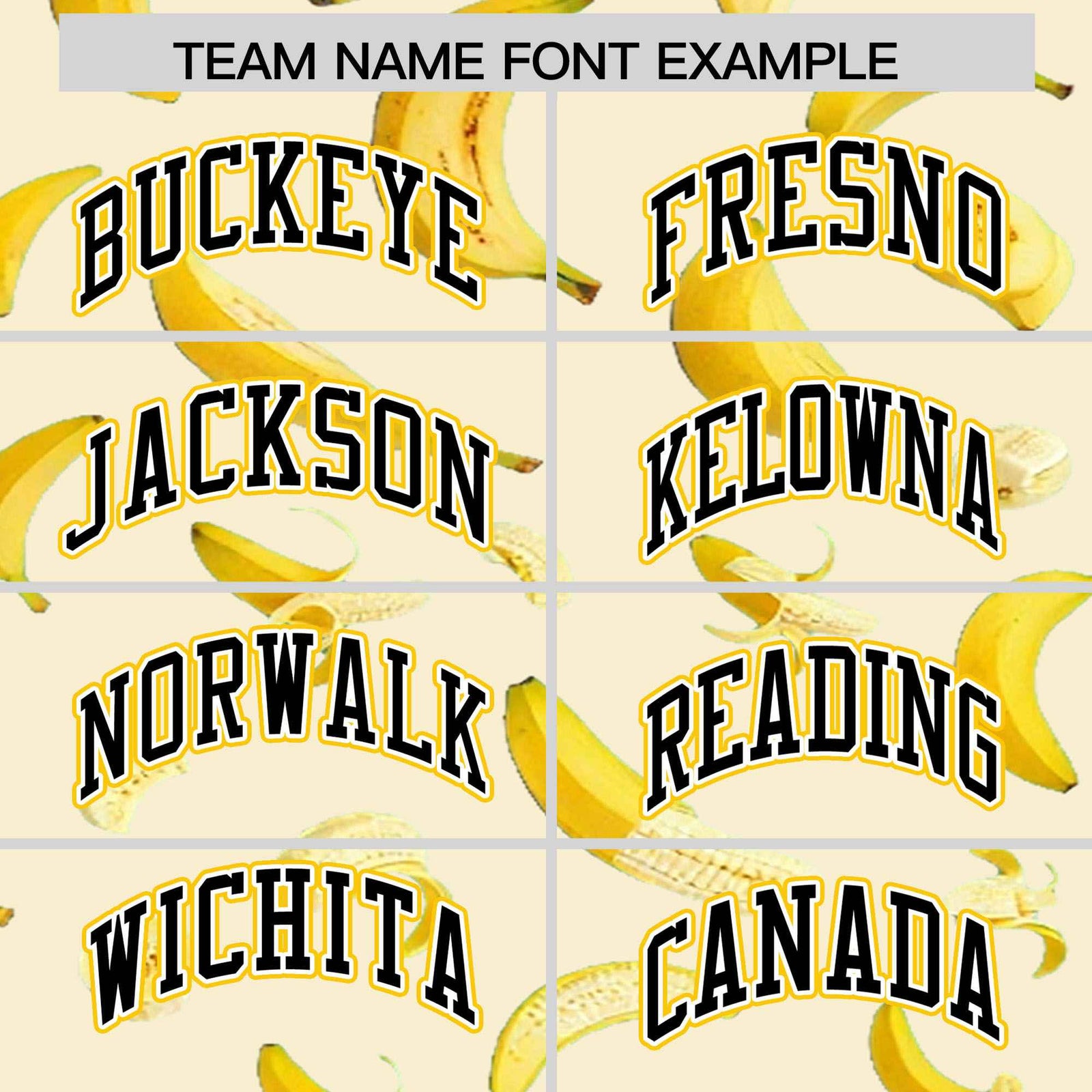 Custom Cream Varsity Full-Zip Banana Pattern Letterman Bomber Jacket | Graffiti Pattern | Embroidery&Dye-sublimation printing | KXKSHOP