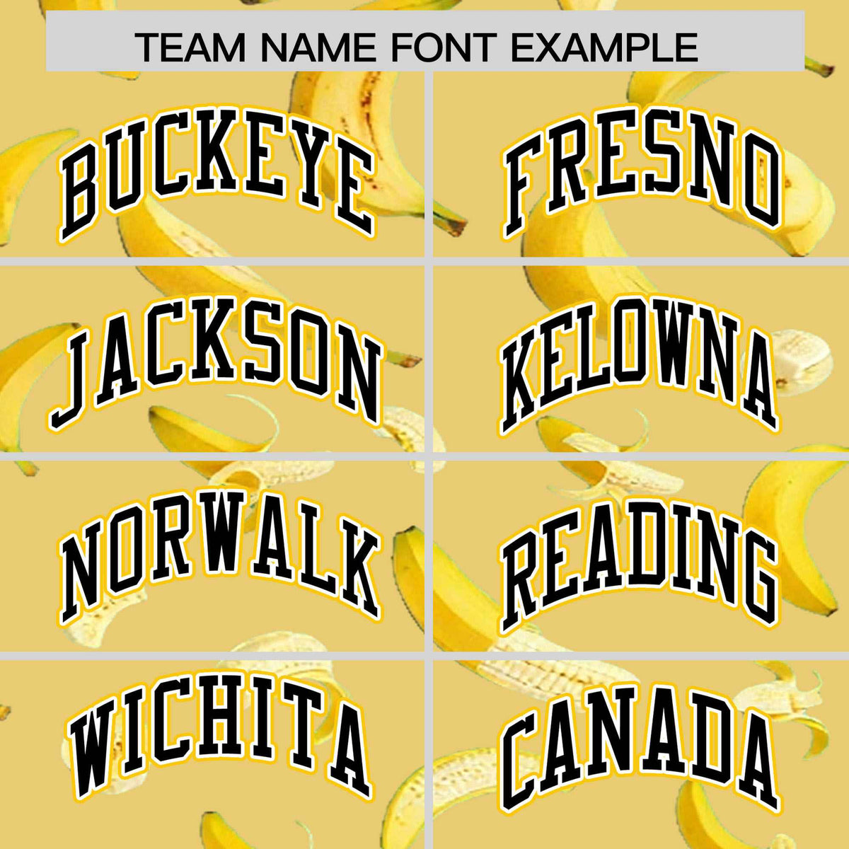 Custom Old Gold Varsity Full-Zip Banana Pattern Letterman Bomber Jacket | Graffiti Pattern | Embroidery&amp;Dye-sublimation printing | KXKSHOP