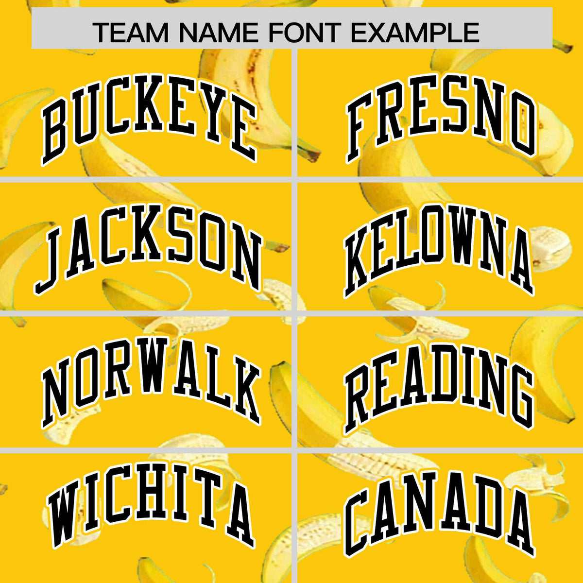 Custom Gold Varsity Full-Zip Banana Pattern Letterman Bomber Jacket | Graffiti Pattern | Embroidery&amp;Dye-sublimation printing | KXKSHOP