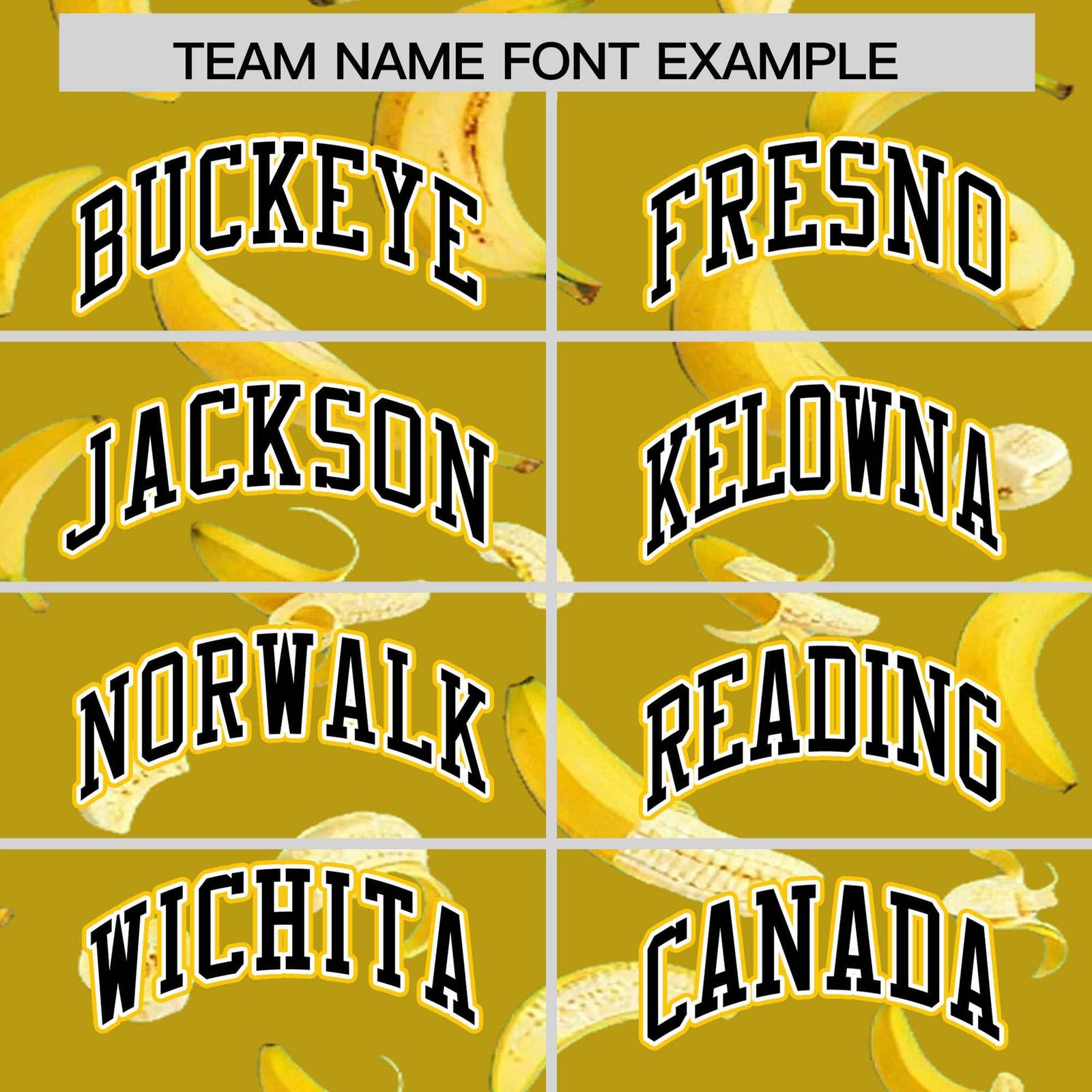 Custom Old Gold Varsity Full-Zip Banana Pattern Letterman Bomber Jacket | Graffiti Pattern | Embroidery&Dye-sublimation printing | KXKSHOP