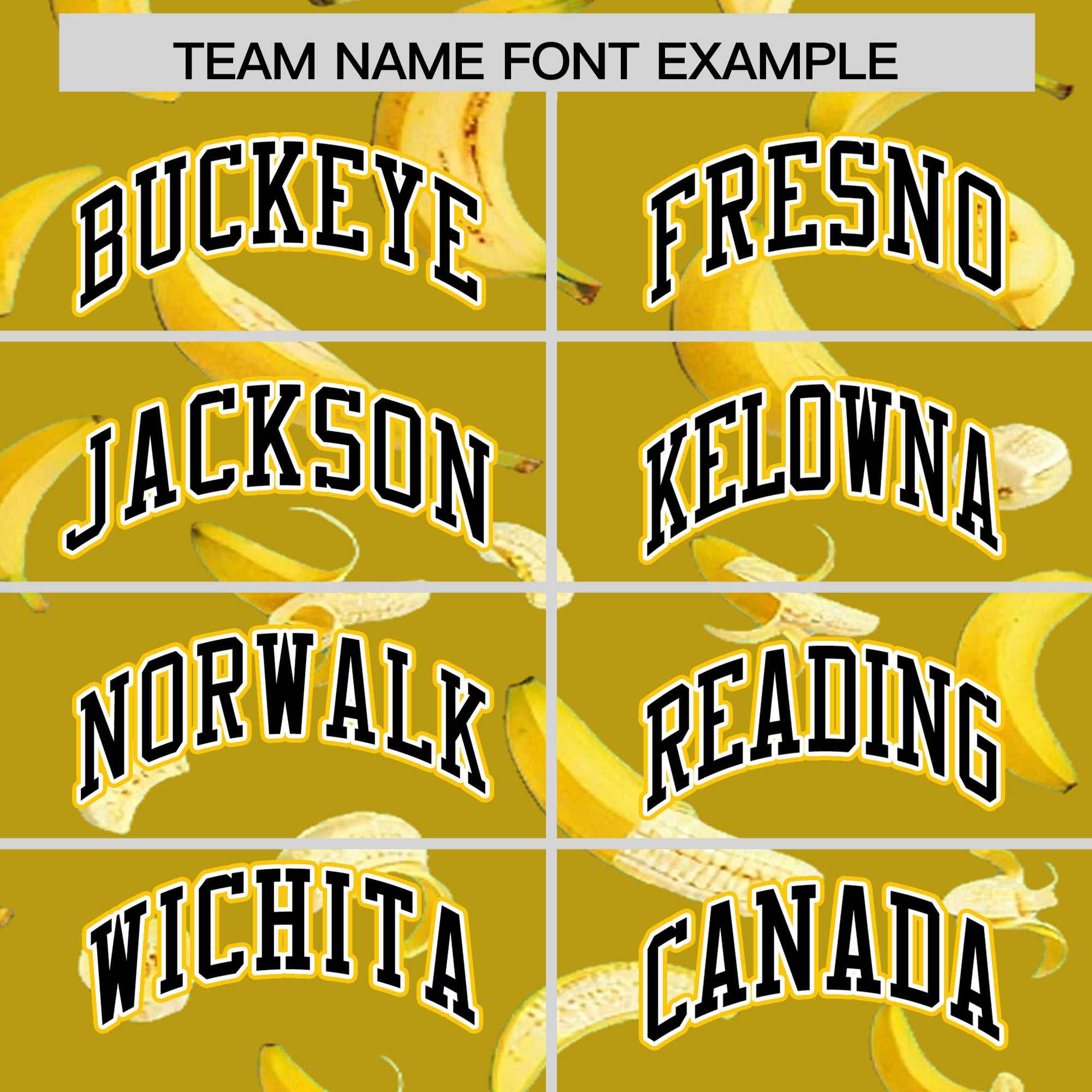 Custom Old Gold Varsity Full-Zip Banana Pattern Letterman Bomber Jacket | Graffiti Pattern | Embroidery&Dye-sublimation printing | KXKSHOP