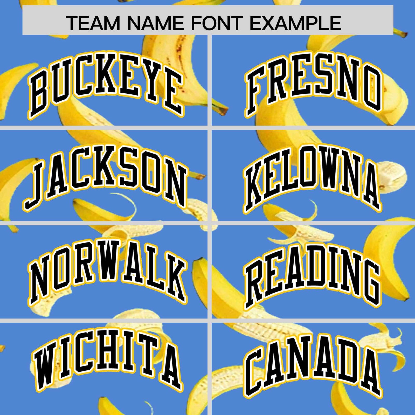 Custom Powder Blue Varsity Full-Zip Banana Pattern Letterman Bomber Jacket | Graffiti Pattern | Embroidery&Dye-sublimation printing | KXKSHOP