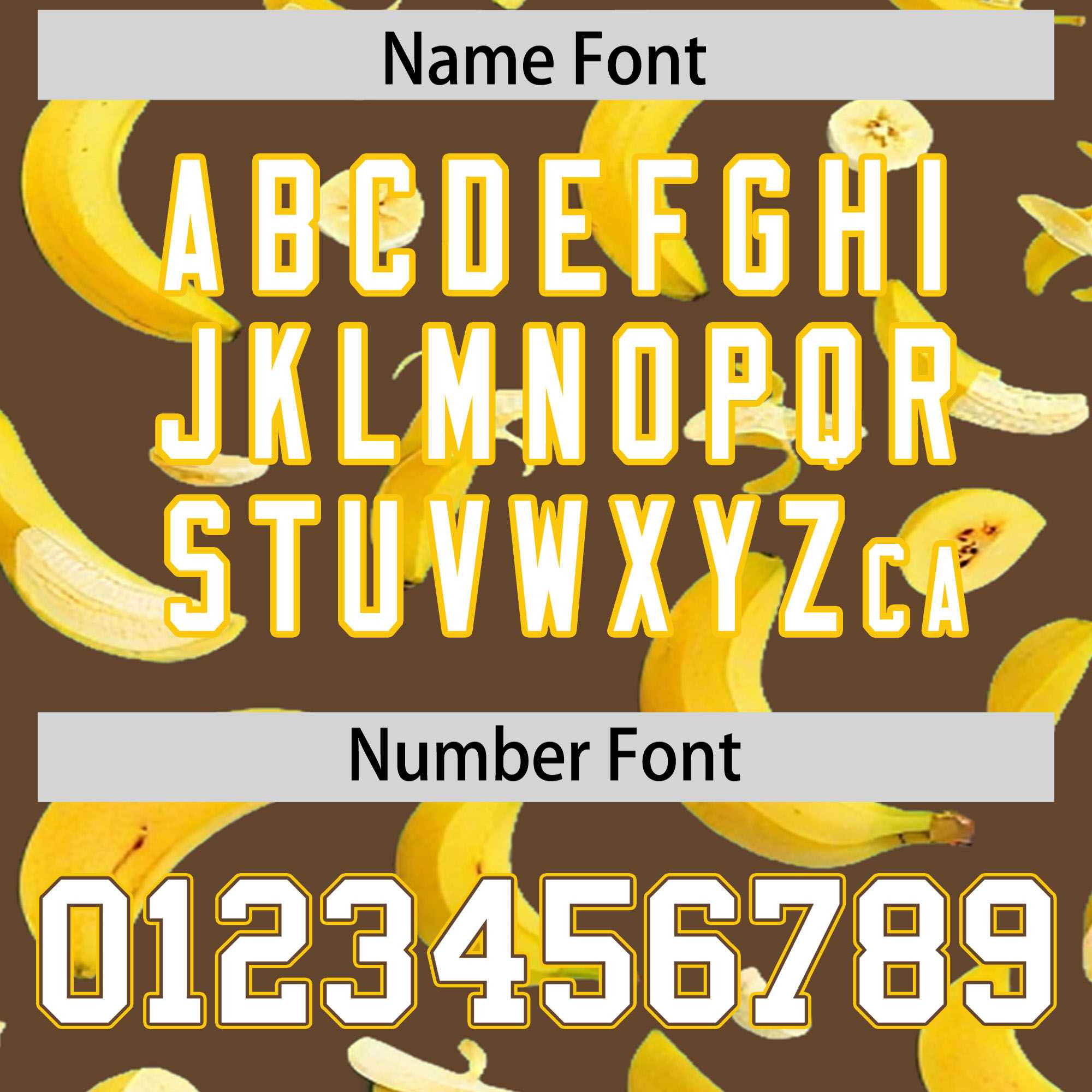 Custom Light Brown Varsity Full-Zip Banana Pattern Letterman Bomber Jacket | Graffiti Pattern | Embroidery&Dye-sublimation printing | KXKSHOP