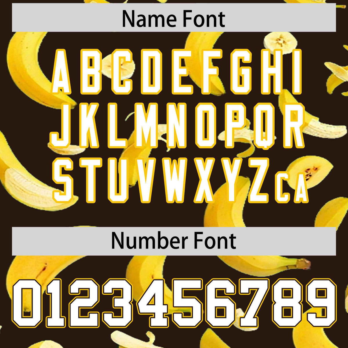 Custom Brown Varsity Full-Zip Banana Pattern Letterman Bomber Jacket | Graffiti Pattern | Embroidery&Dye-sublimation printing | KXKSHOP