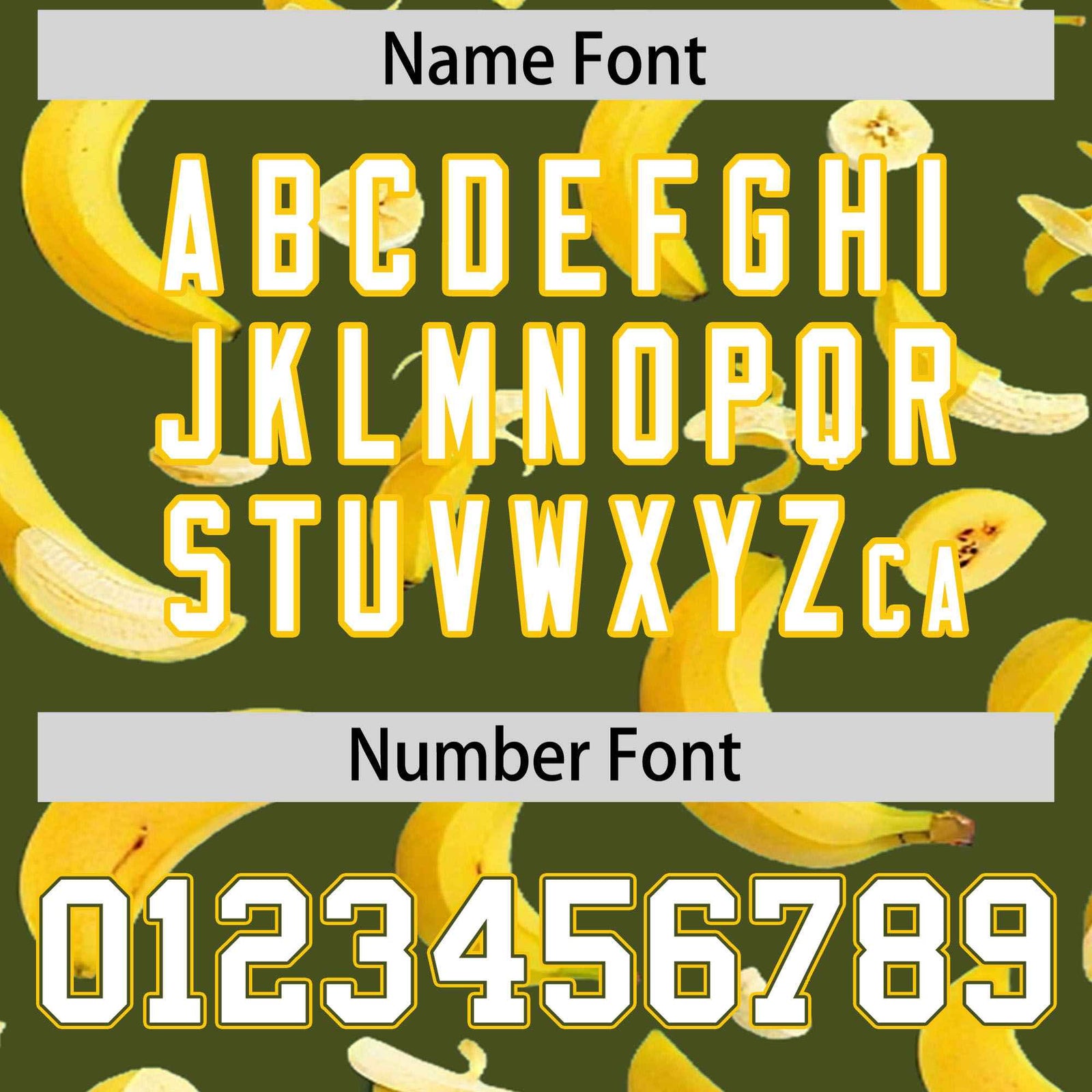 Custom Olive Varsity Full-Zip Banana Pattern Letterman Bomber Jacket | Graffiti Pattern | Embroidery&Dye-sublimation printing | KXKSHOP