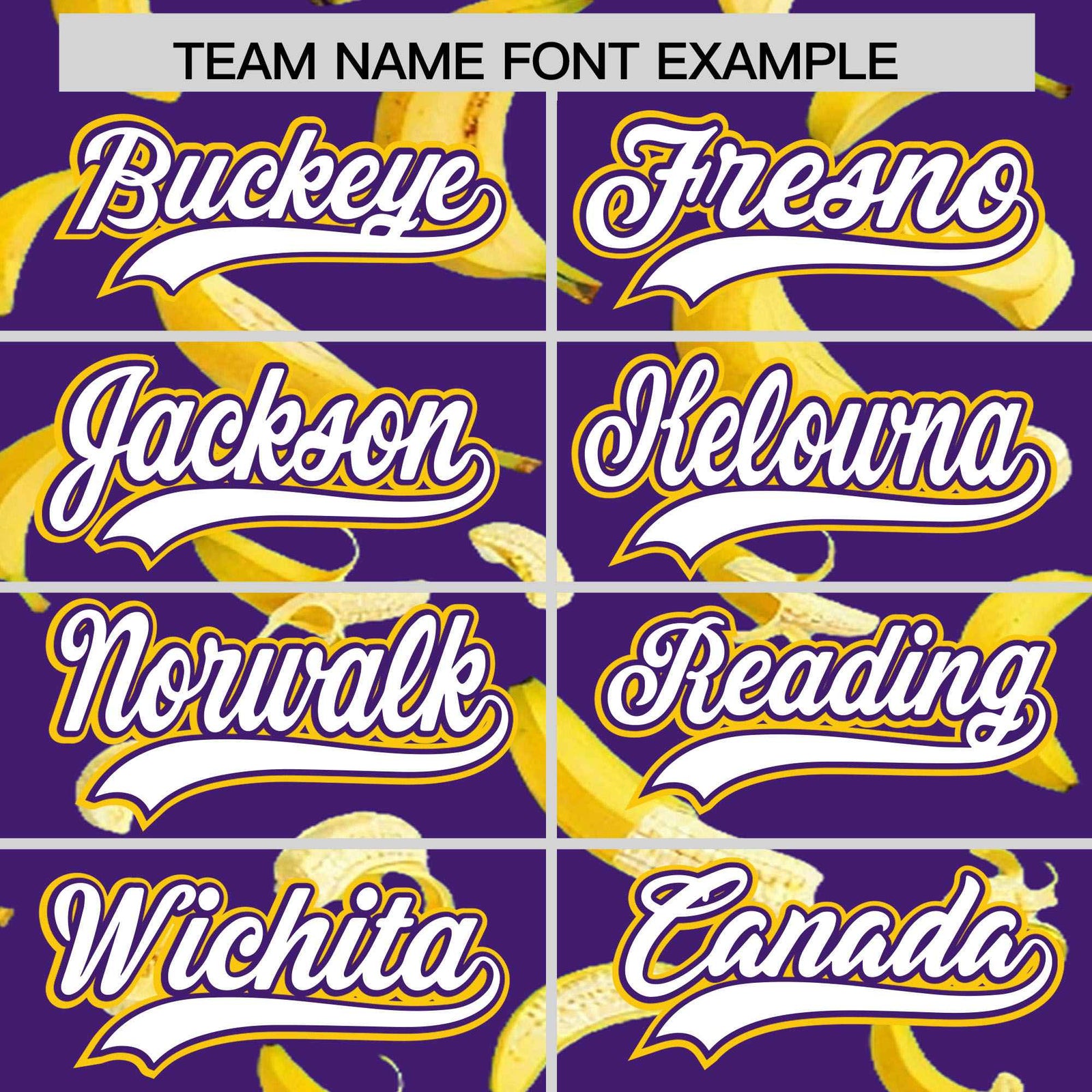 Custom Purple Varsity Full-Zip Banana Pattern Letterman Bomber Jacket | Graffiti Pattern | Embroidery&Dye-sublimation printing | KXKSHOP