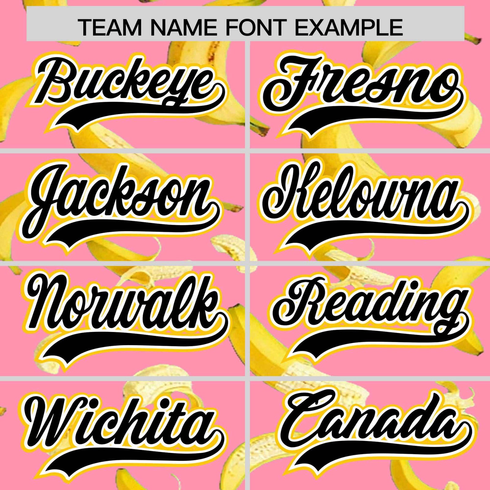 Custom Light Pink Varsity Full-Zip Banana Pattern Letterman Bomber Jacket | Graffiti Pattern | Embroidery&Dye-sublimation printing | KXKSHOP