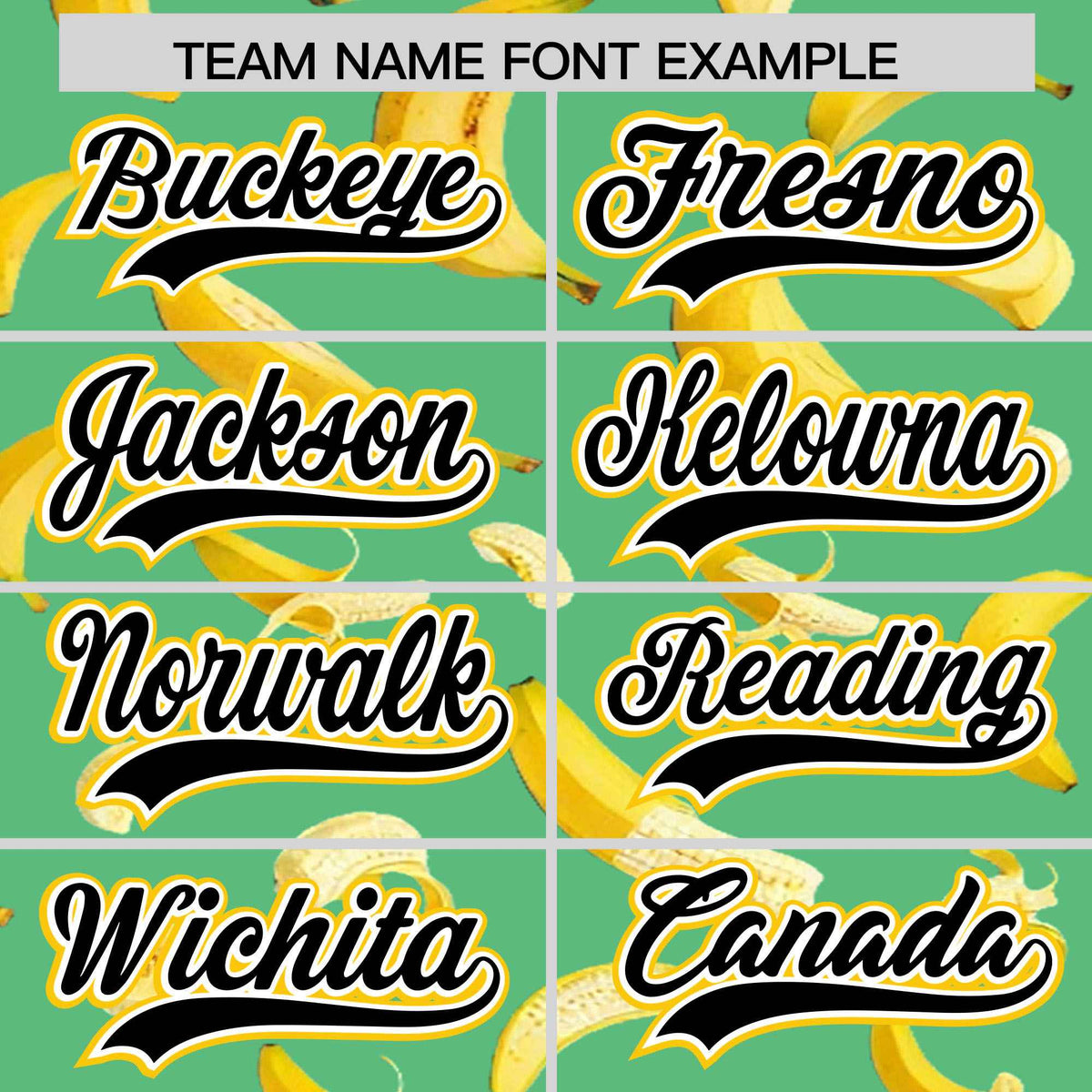 Custom Neon Green Varsity Full-Zip Banana Pattern Letterman Bomber Jacket | Graffiti Pattern | Embroidery&amp;Dye-sublimation printing | KXKSHOP