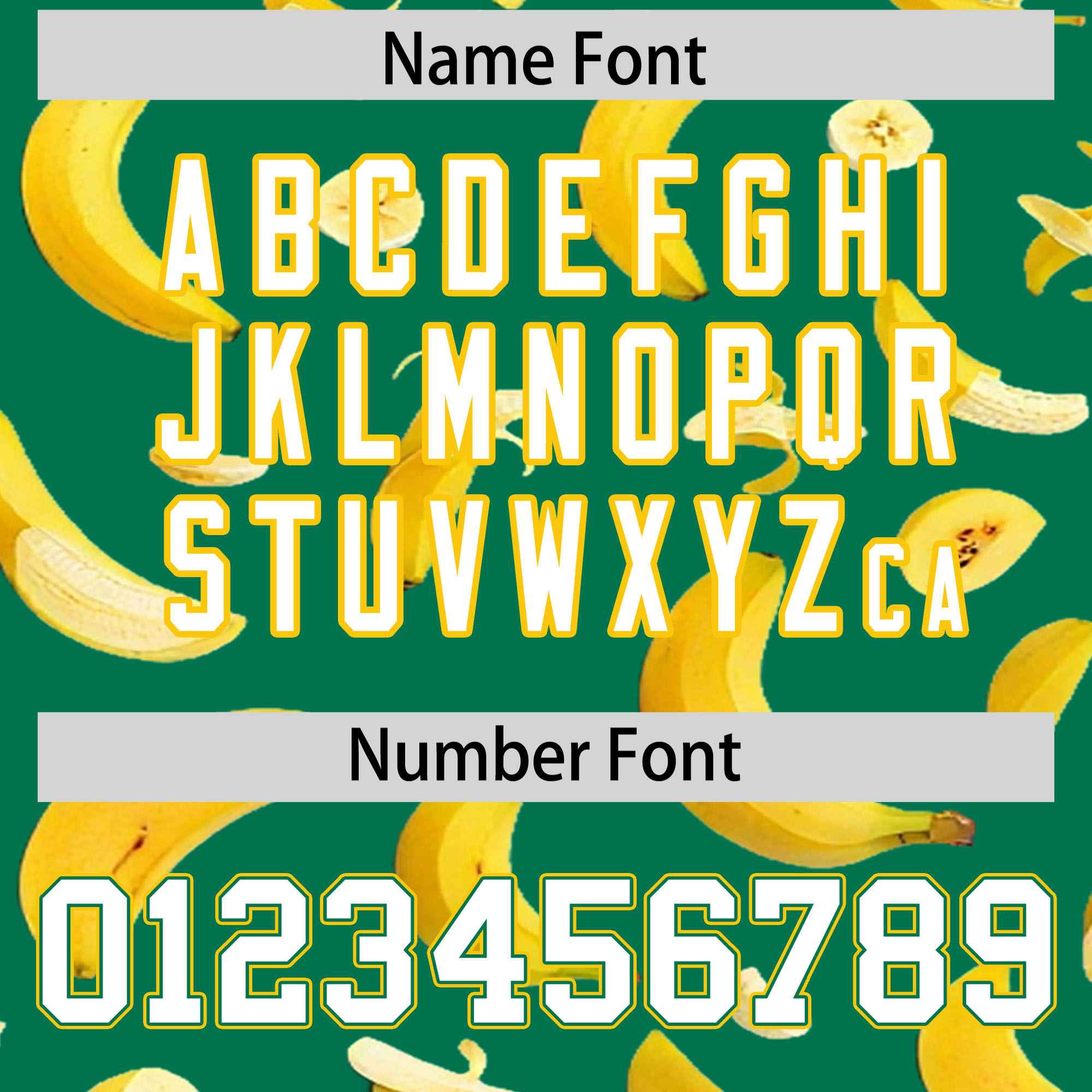 Custom Kelly Green Varsity Full-Zip Banana Pattern Letterman Bomber Jacket | Graffiti Pattern | Embroidery&Dye-sublimation printing | KXKSHOP