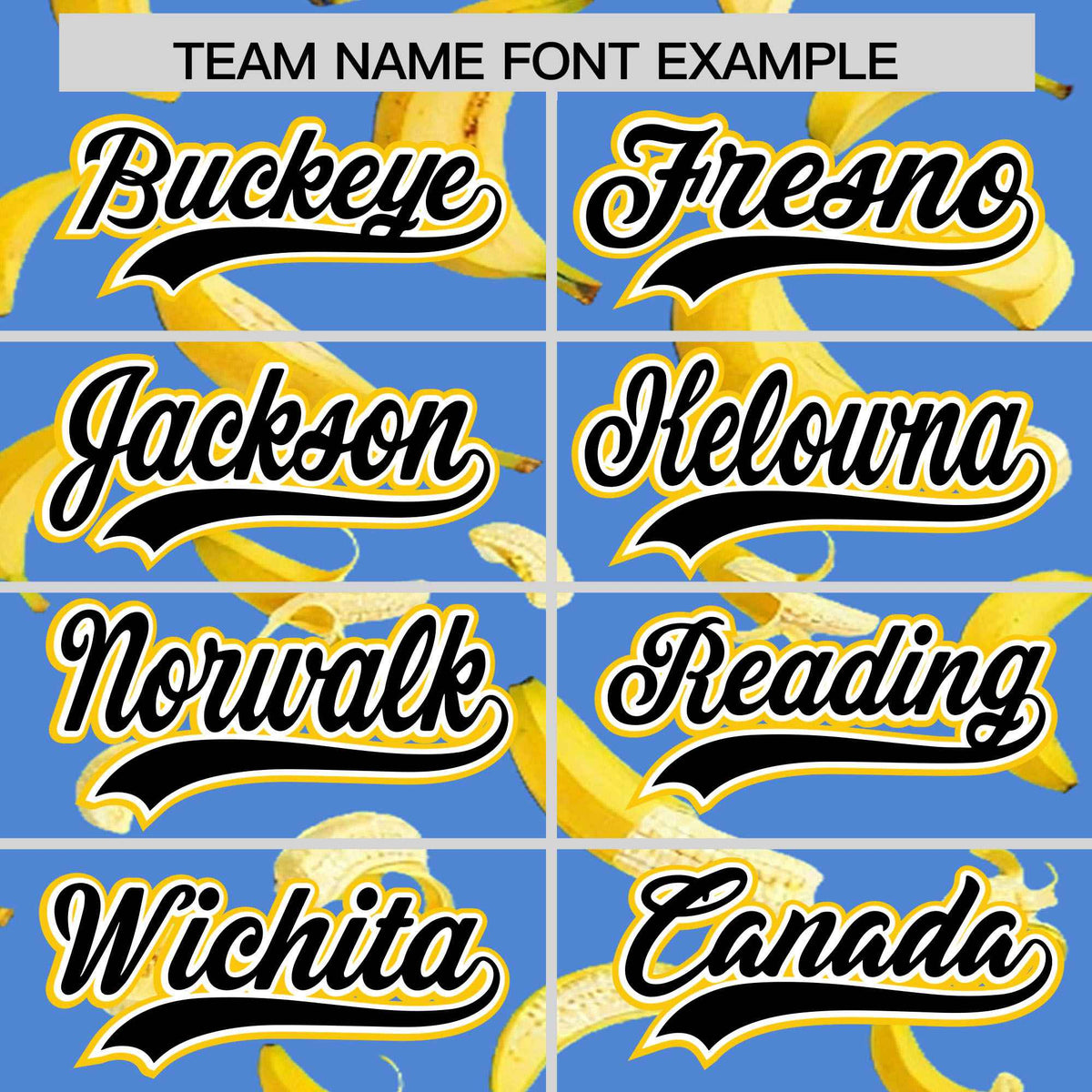 Custom Powder Blue Varsity Full-Zip Banana Pattern Letterman Bomber Jacket | Graffiti Pattern | Embroidery&amp;Dye-sublimation printing | KXKSHOP