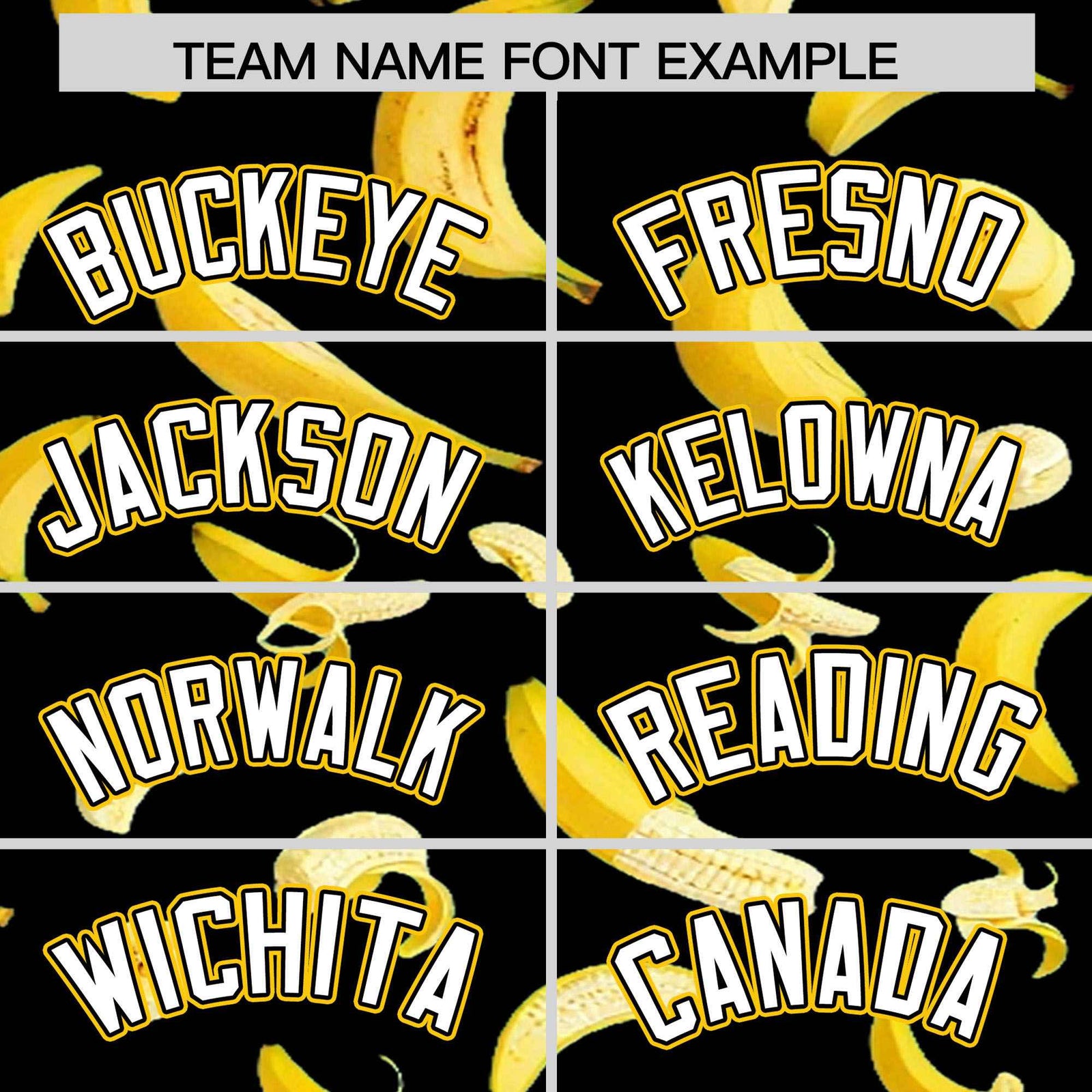 Custom Black Varsity Full-Zip Banana Pattern Letterman Bomber Jacket | Graffiti Pattern | Embroidery&Dye-sublimation printing | KXKSHOP