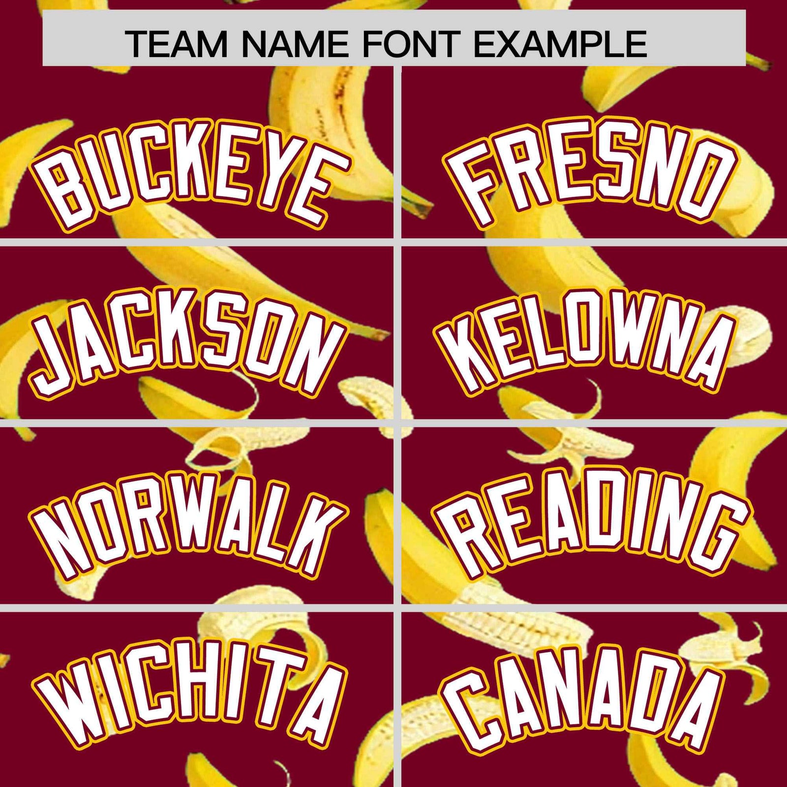 Custom Crimson Varsity Full-Zip Banana Pattern Letterman Bomber Jacket | Graffiti Pattern | Embroidery&Dye-sublimation printing | KXKSHOP