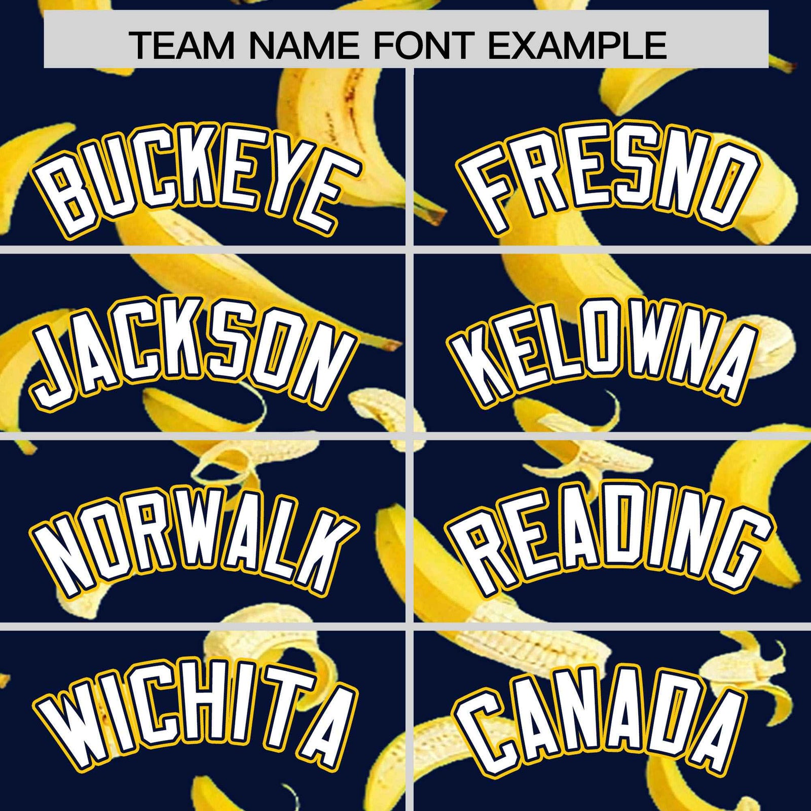 Custom Navy Varsity Full-Zip Banana Pattern Letterman Bomber Jacket | Graffiti Pattern | Embroidery&Dye-sublimation printing | KXKSHOP