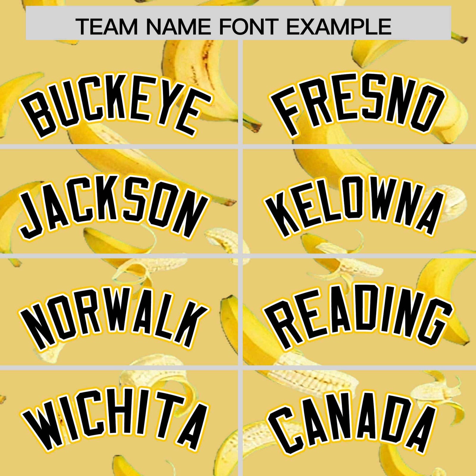 Custom Old Gold Varsity Full-Zip Banana Pattern Letterman Bomber Jacket | Graffiti Pattern | Embroidery&Dye-sublimation printing | KXKSHOP