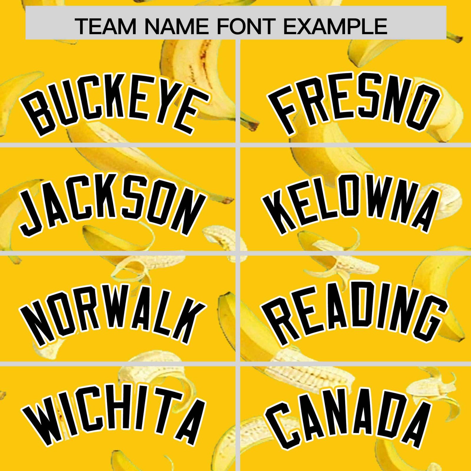 Custom Gold Varsity Full-Zip Banana Pattern Letterman Bomber Jacket | Graffiti Pattern | Embroidery&Dye-sublimation printing | KXKSHOP