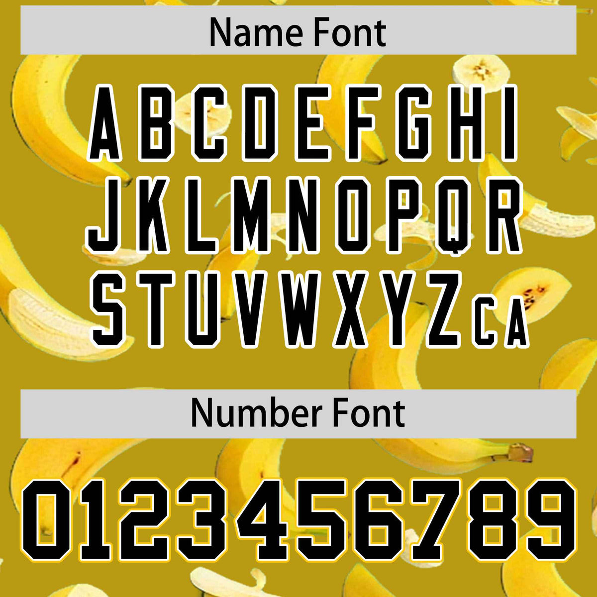 Custom Old Gold Varsity Full-Zip Banana Pattern Letterman Bomber Jacket | Graffiti Pattern | Embroidery&amp;Dye-sublimation printing | KXKSHOP