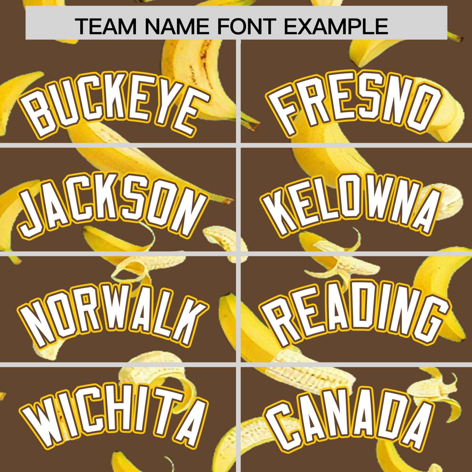 Custom Light Brown Varsity Full-Zip Banana Pattern Letterman Bomber Jacket | Graffiti Pattern | Embroidery&Dye-sublimation printing | KXKSHOP