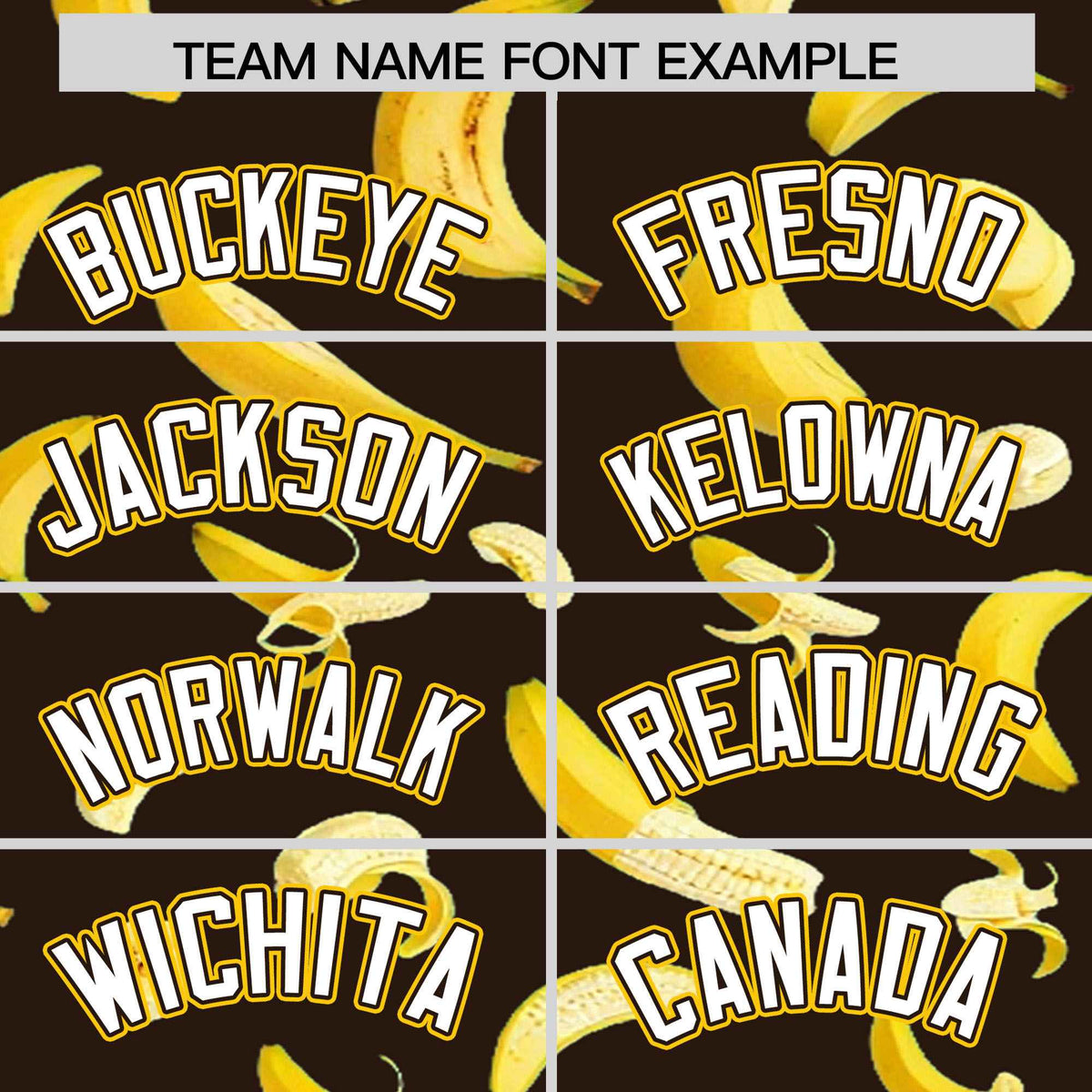 Custom Brown Varsity Full-Zip Banana Pattern Letterman Bomber Jacket | Graffiti Pattern | Embroidery&Dye-sublimation printing | KXKSHOP