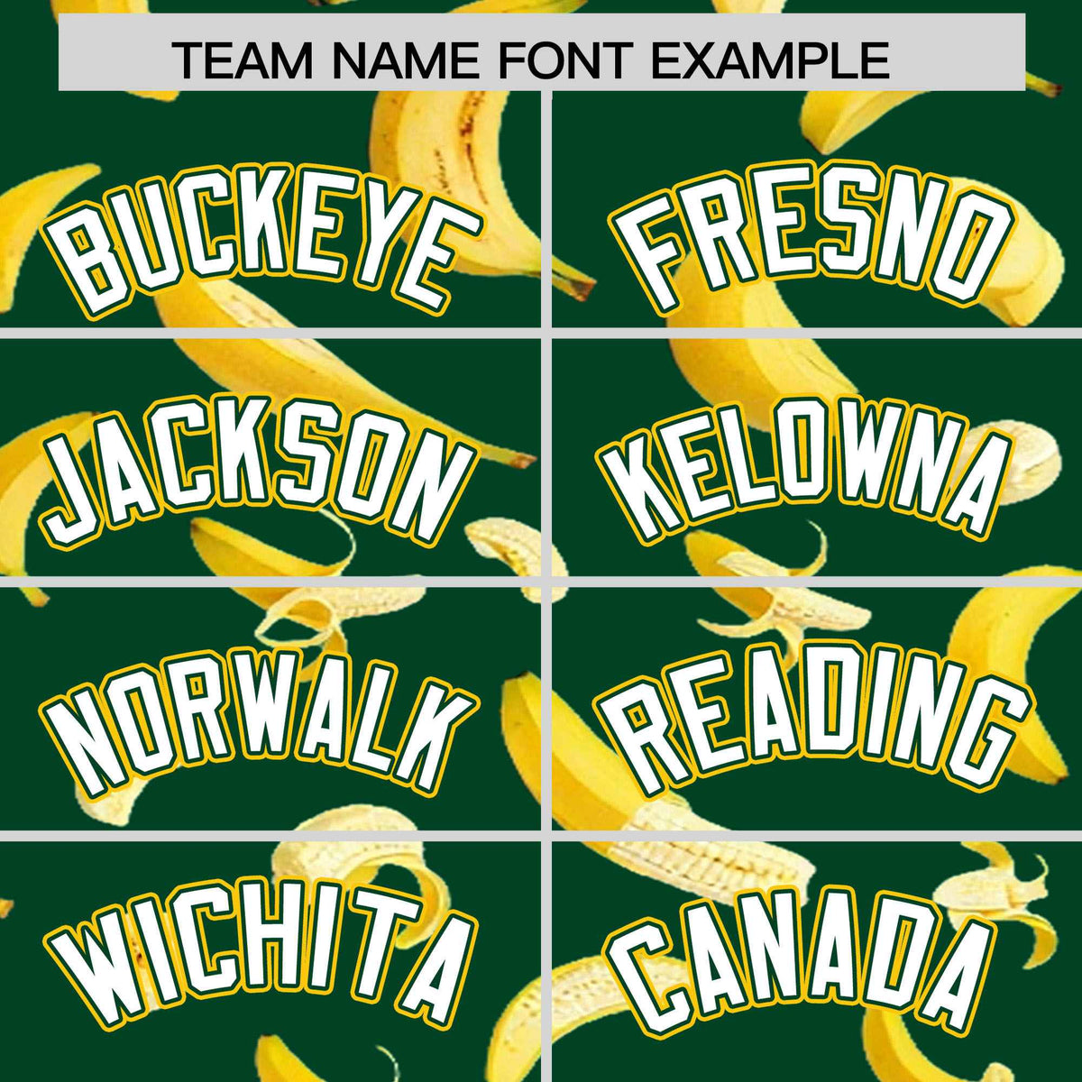 Custom Green Varsity Full-Zip Banana Pattern Letterman Bomber Jacket | Graffiti Pattern | Embroidery&amp;Dye-sublimation printing | KXKSHOP