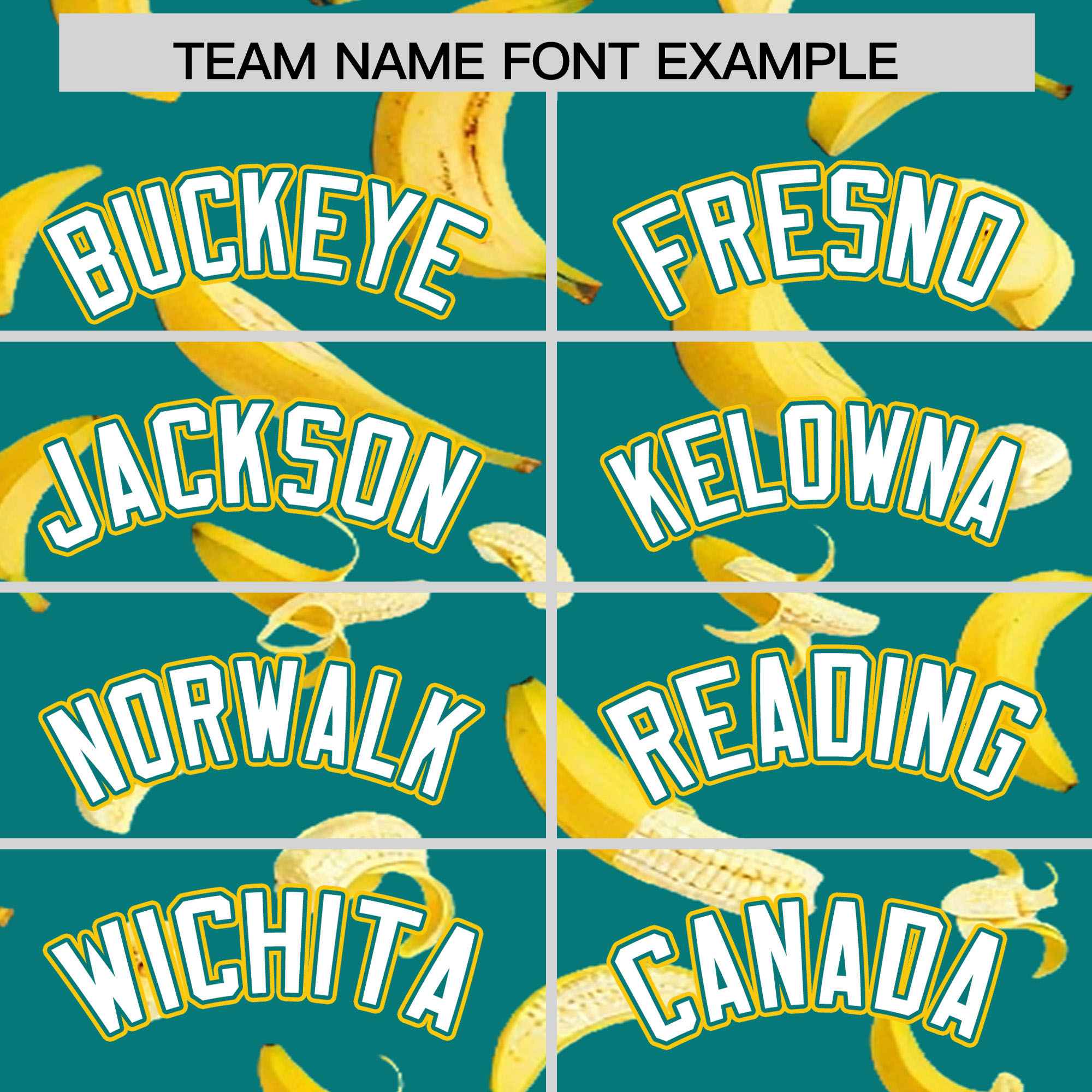 Custom Teal Varsity Full-Zip Banana Pattern Letterman Bomber Jacket | Graffiti Pattern | Embroidery&Dye-sublimation printing | KXKSHOP