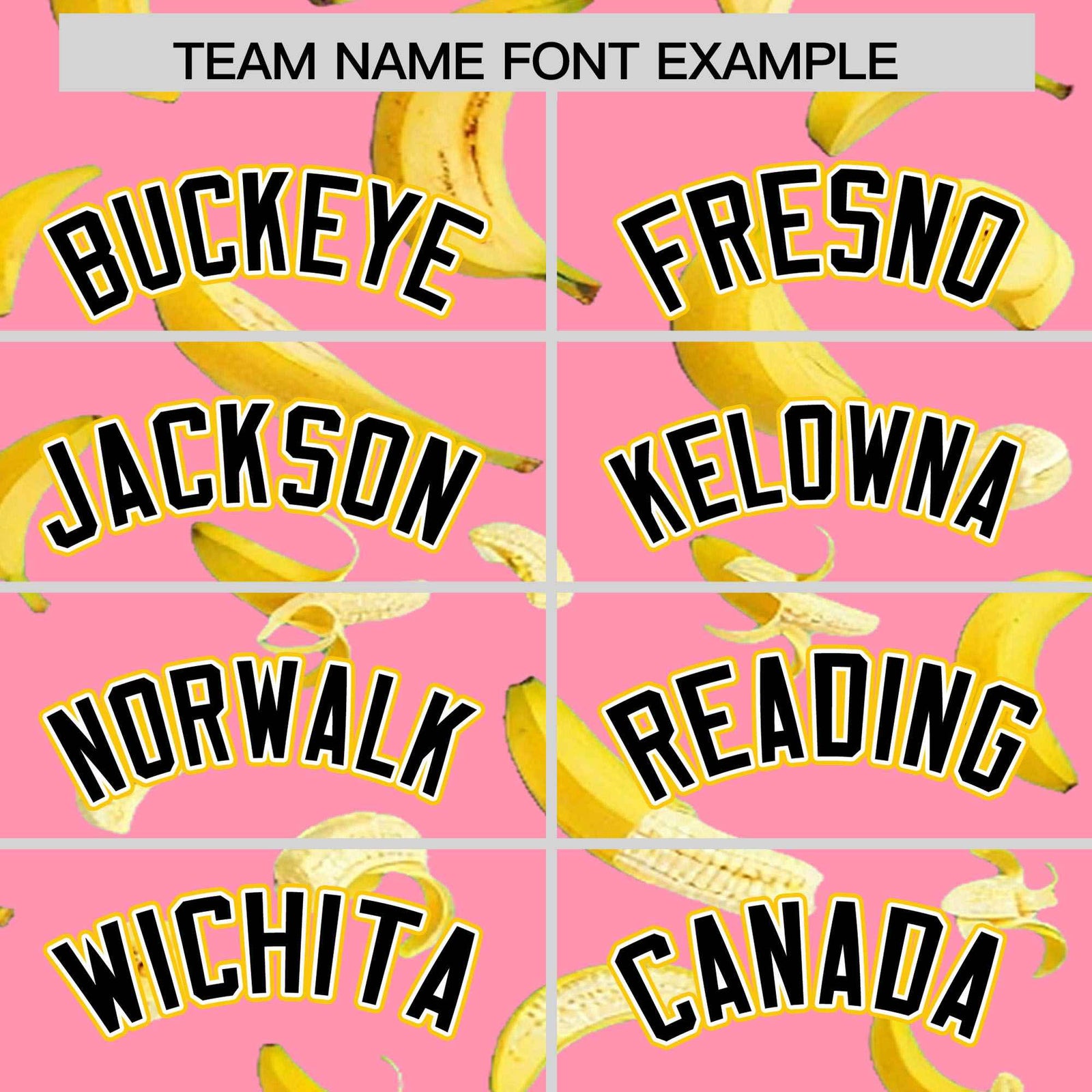 Custom Light Pink Varsity Full-Zip Banana Pattern Letterman Bomber Jacket | Graffiti Pattern | Embroidery&Dye-sublimation printing | KXKSHOP