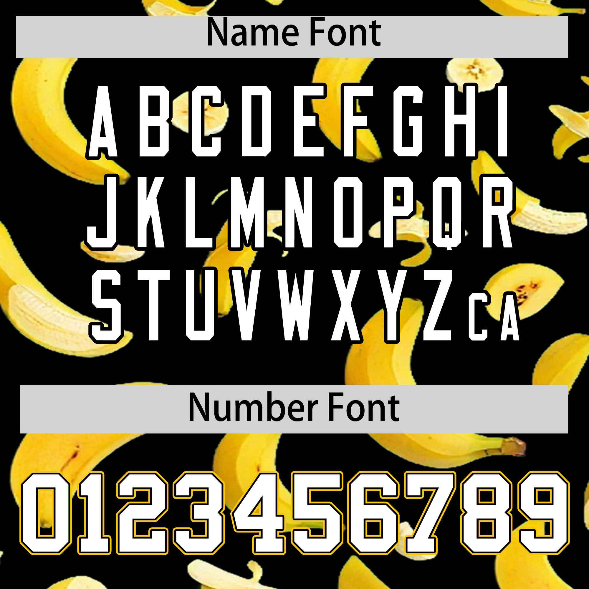 Custom Black Varsity Full-Zip Banana Pattern Letterman Bomber Jacket | Graffiti Pattern | Embroidery&Dye-sublimation printing | KXKSHOP