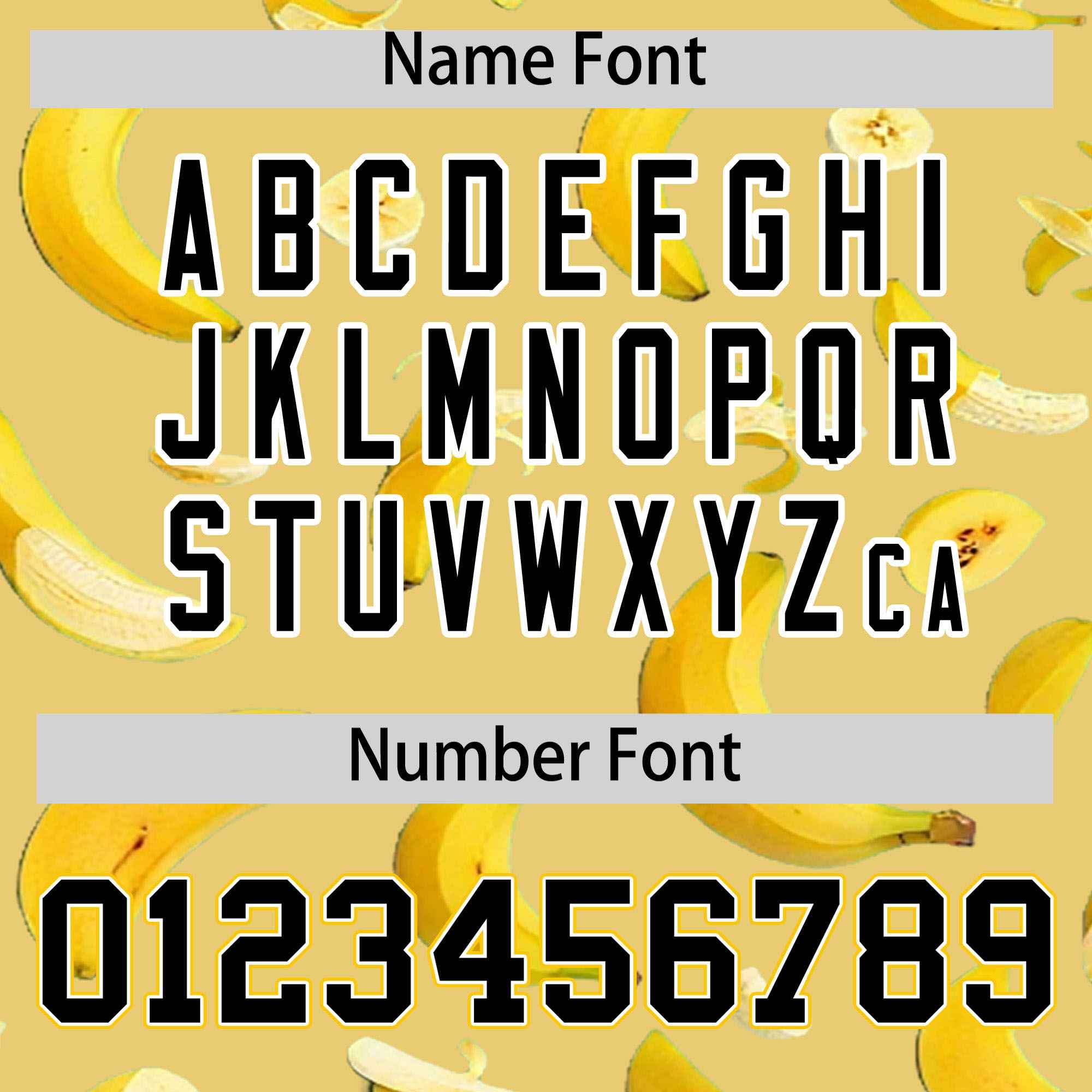 Custom Old Gold Varsity Full-Zip Banana Pattern Letterman Bomber Jacket | Graffiti Pattern | Embroidery&Dye-sublimation printing | KXKSHOP