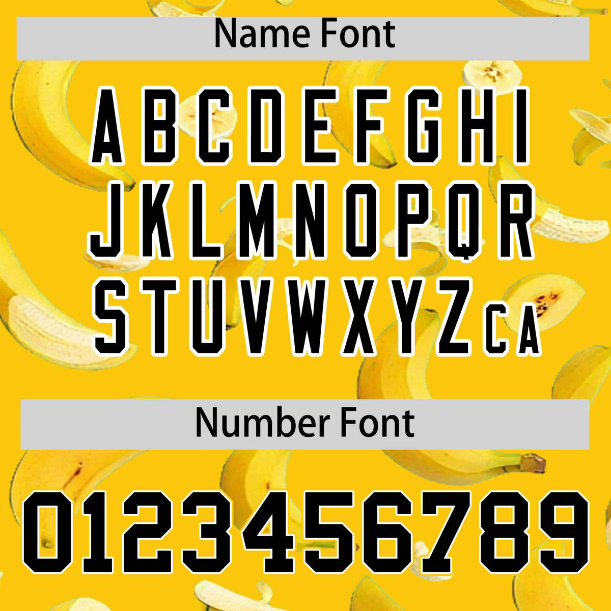 Custom Gold Varsity Full-Zip Banana Pattern Letterman Bomber Jacket | Graffiti Pattern | Embroidery&amp;Dye-sublimation printing | KXKSHOP