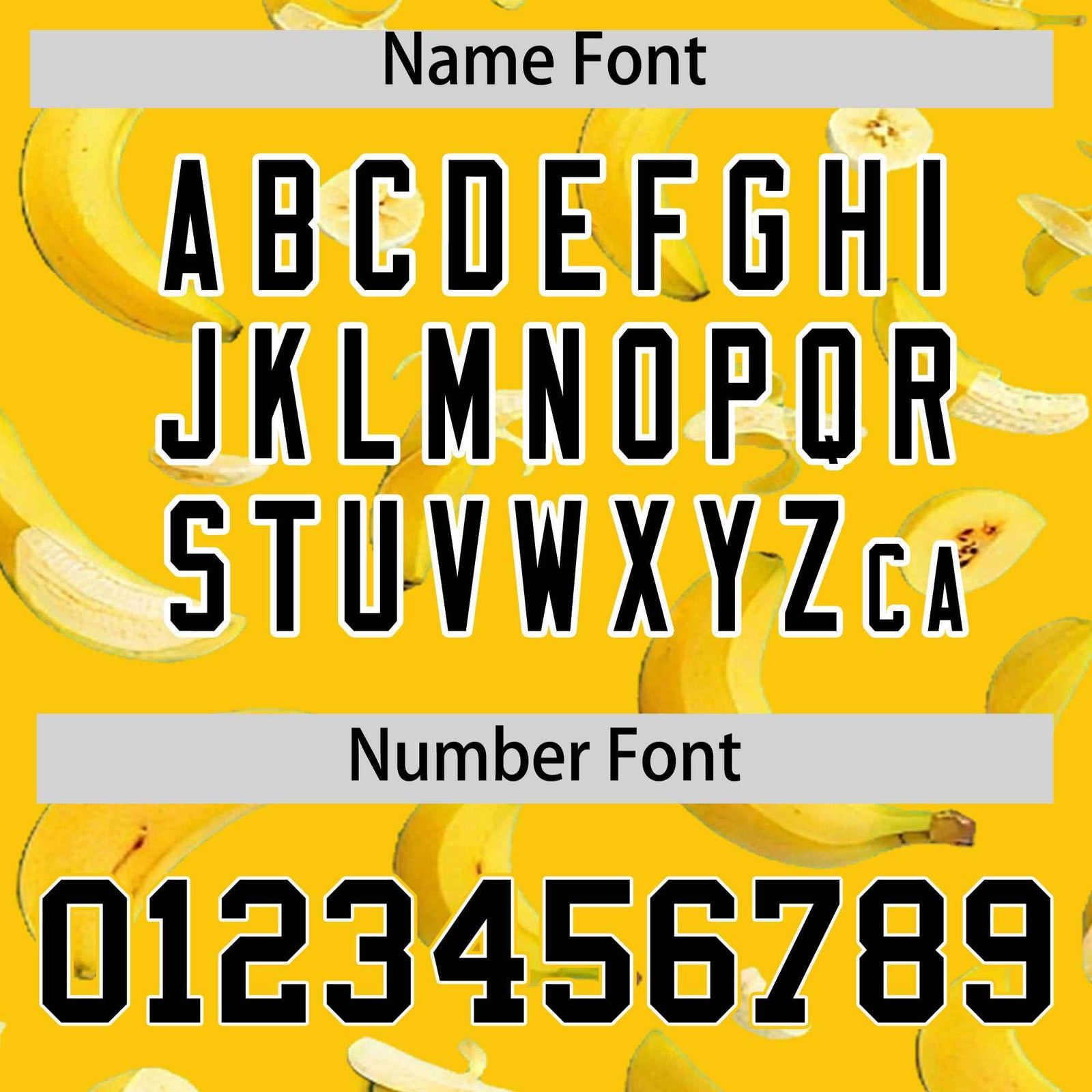 Custom Gold Varsity Full-Zip Banana Pattern Letterman Bomber Jacket | Graffiti Pattern | Embroidery&Dye-sublimation printing | KXKSHOP