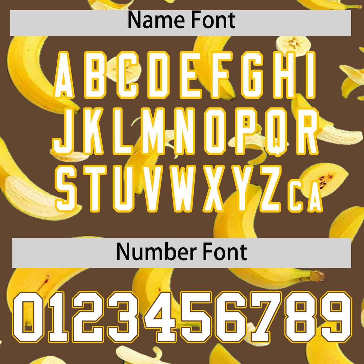 Custom Light Brown Varsity Full-Zip Banana Pattern Letterman Bomber Jacket | Graffiti Pattern | Embroidery&amp;Dye-sublimation printing | KXKSHOP