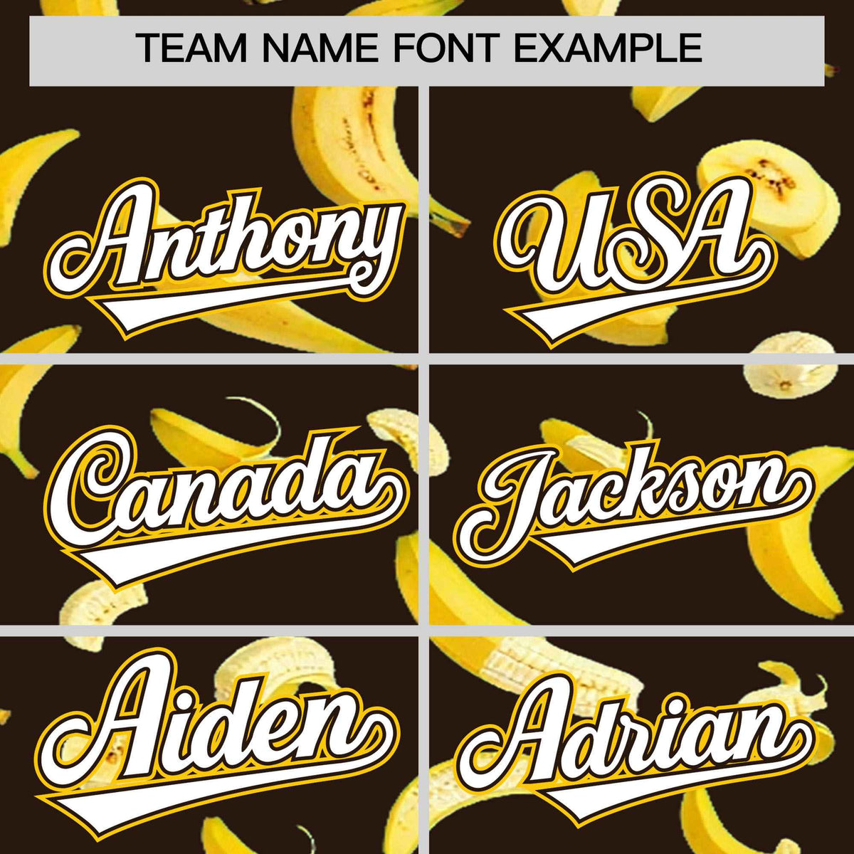 Custom Brown Varsity Full-Zip Banana Pattern Letterman Bomber Jacket | Graffiti Pattern | Embroidery&Dye-sublimation printing | KXKSHOP