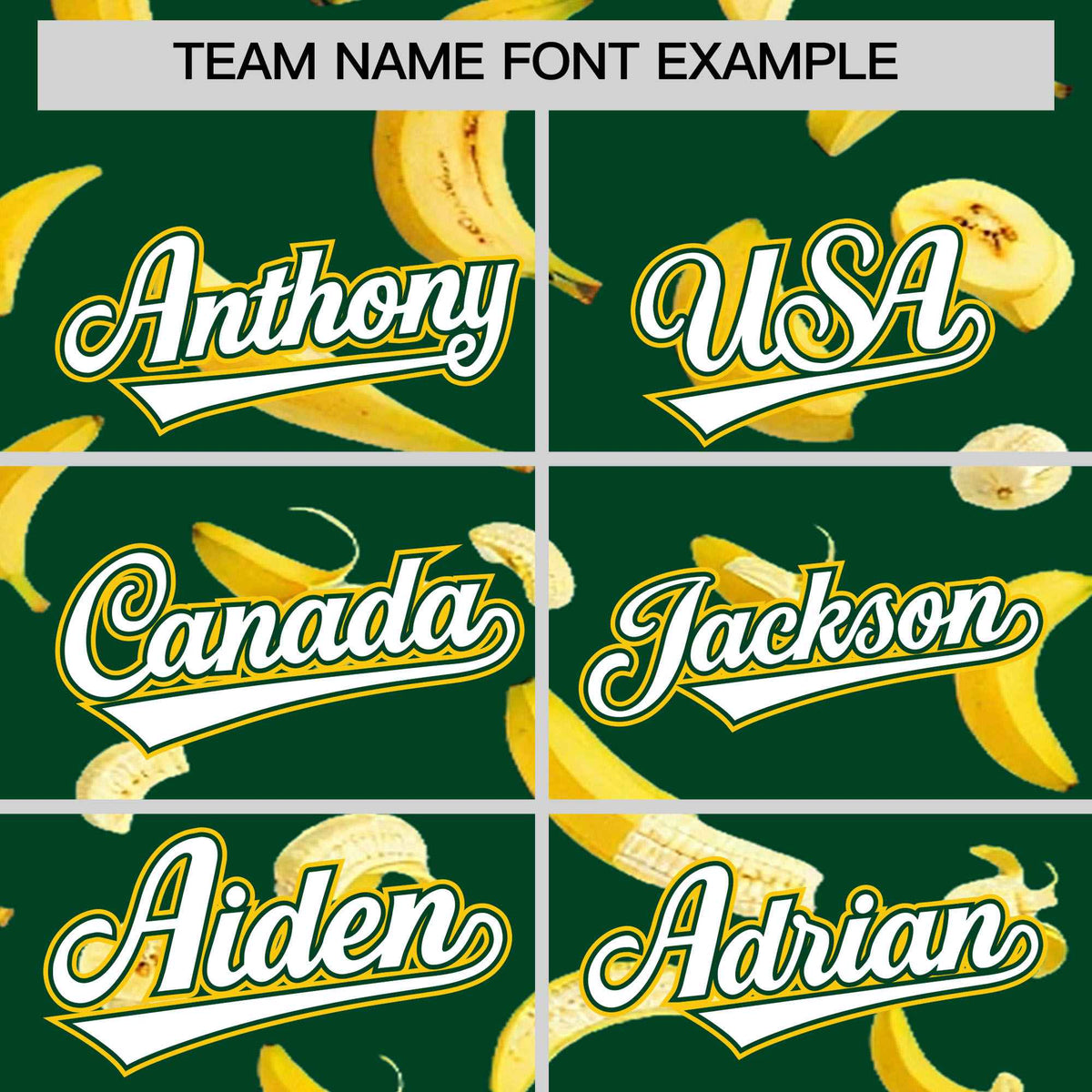 Custom Green Varsity Full-Zip Banana Pattern Letterman Bomber Jacket | Graffiti Pattern | Embroidery&amp;Dye-sublimation printing | KXKSHOP