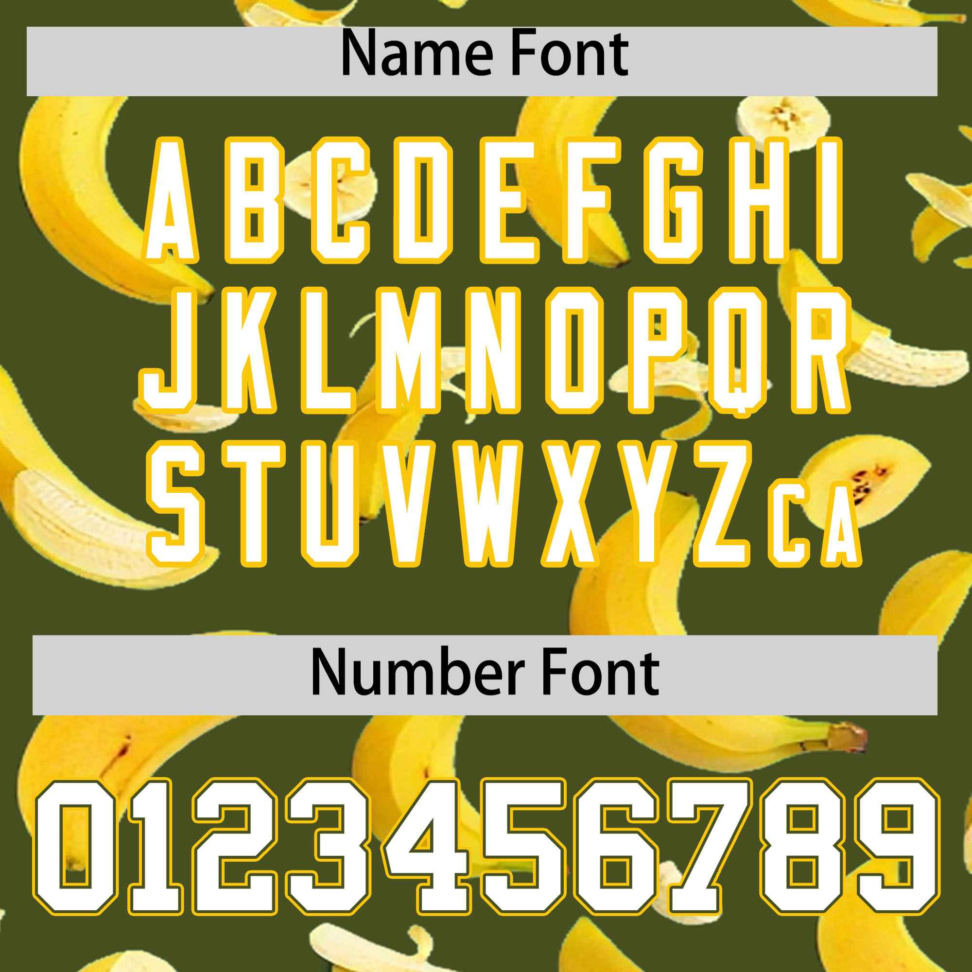 Custom Olive Varsity Full-Zip Banana Pattern Letterman Bomber Jacket | Graffiti Pattern | Embroidery&Dye-sublimation printing | KXKSHOP