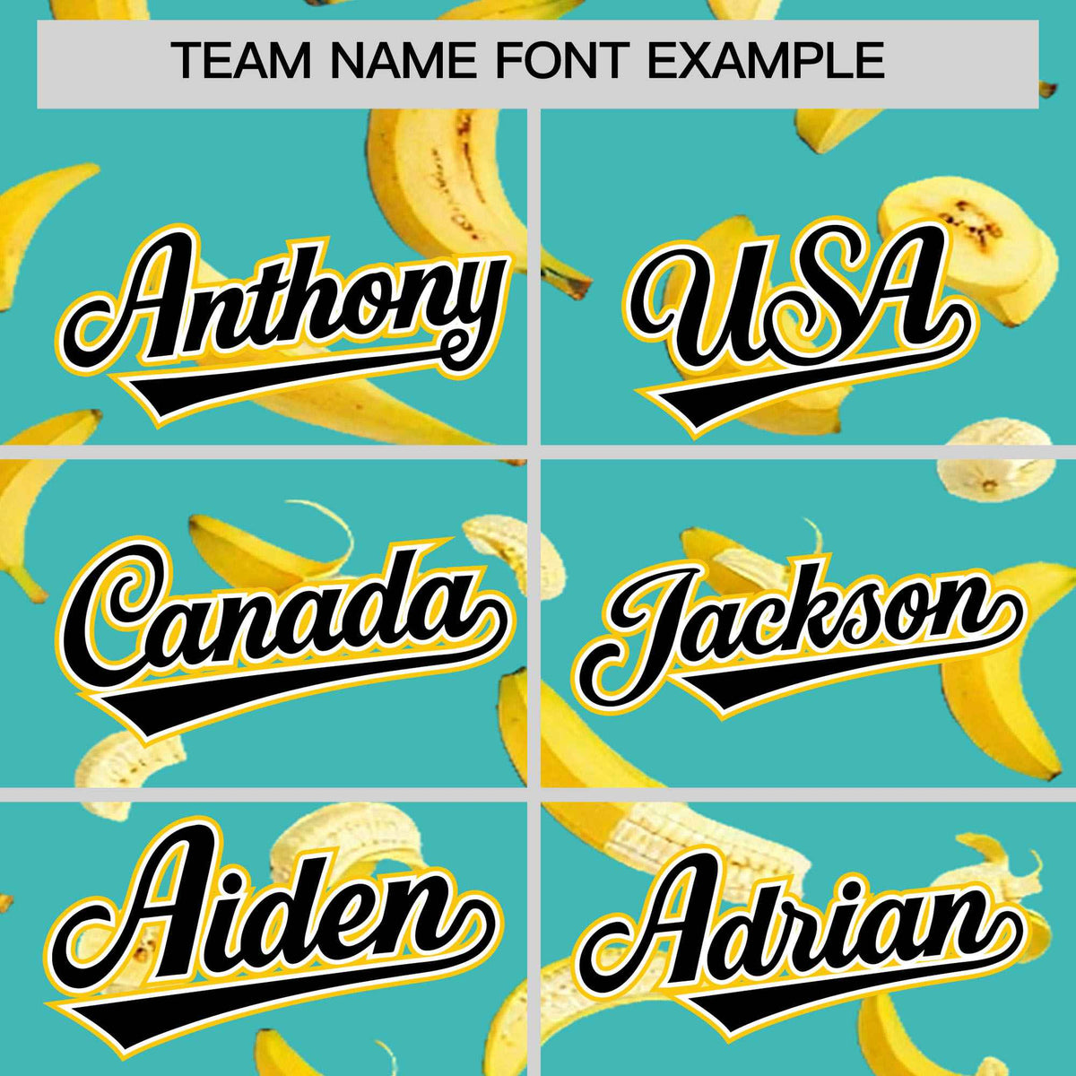 Custom Teal Varsity Full-Zip Banana Pattern Letterman Bomber Jacket | Graffiti Pattern | Embroidery&amp;Dye-sublimation printing | KXKSHOP