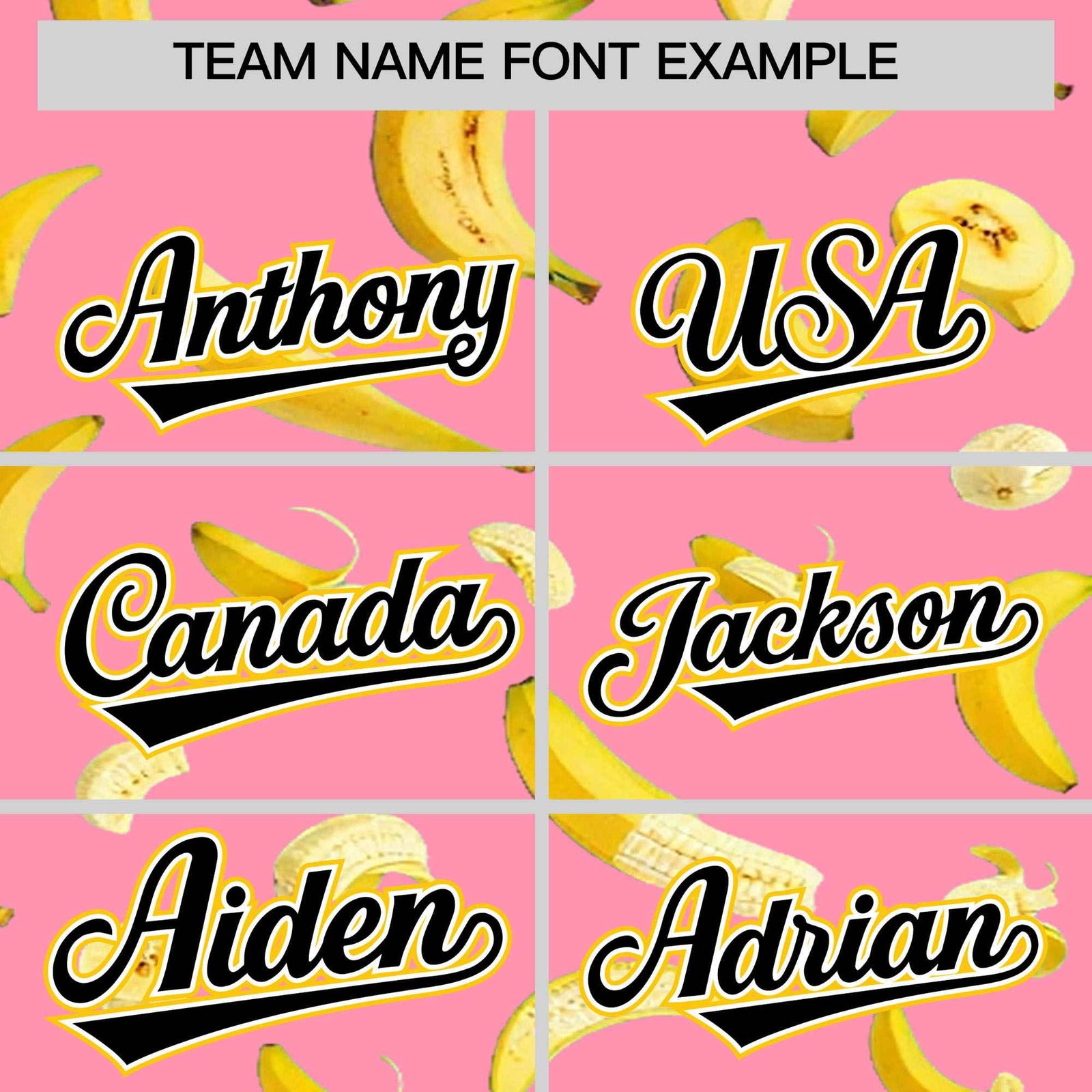 Custom Light Pink Varsity Full-Zip Banana Pattern Letterman Bomber Jacket | Graffiti Pattern | Embroidery&Dye-sublimation printing | KXKSHOP