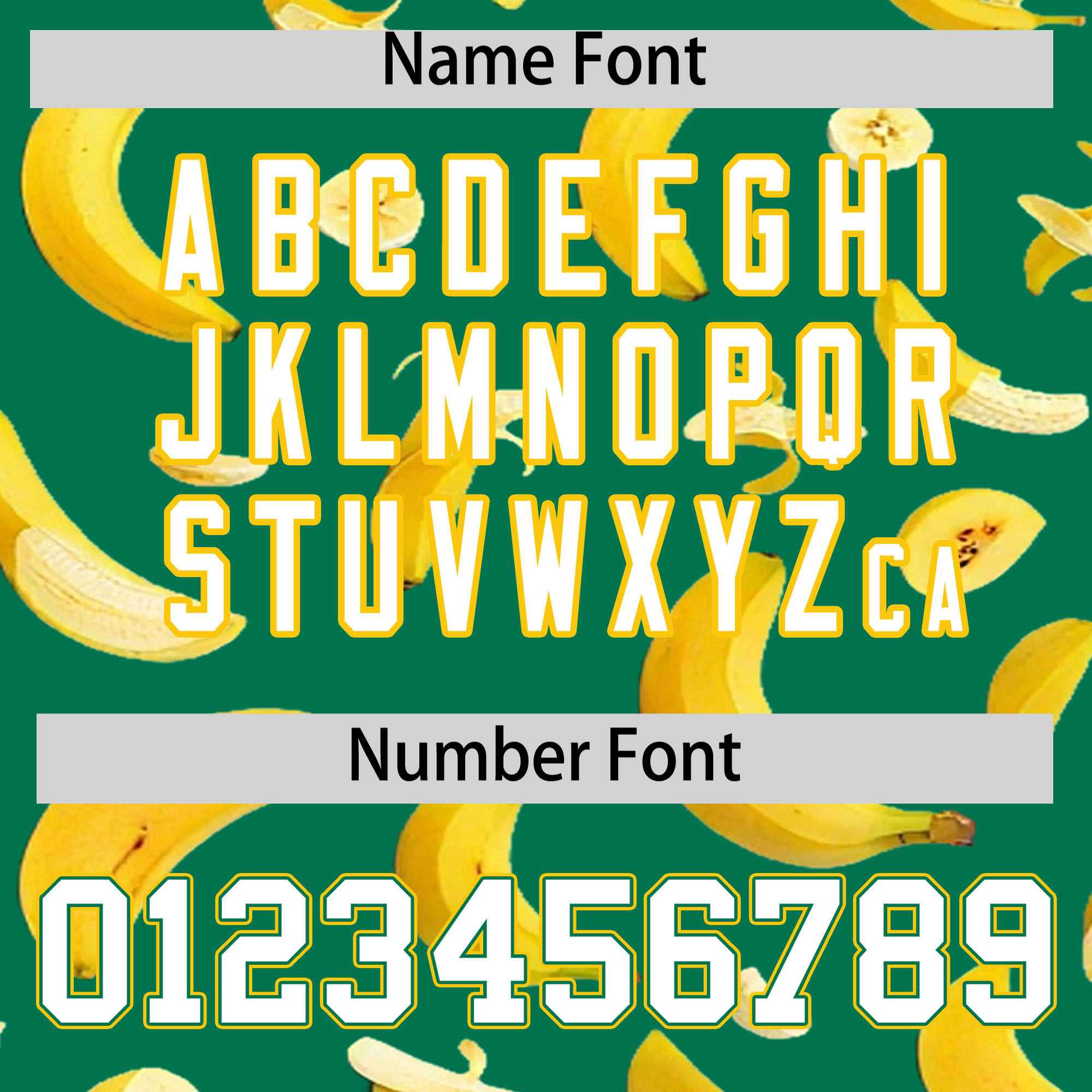 Custom Kelly Green Varsity Full-Zip Banana Pattern Letterman Bomber Jacket | Graffiti Pattern | Embroidery&Dye-sublimation printing | KXKSHOP