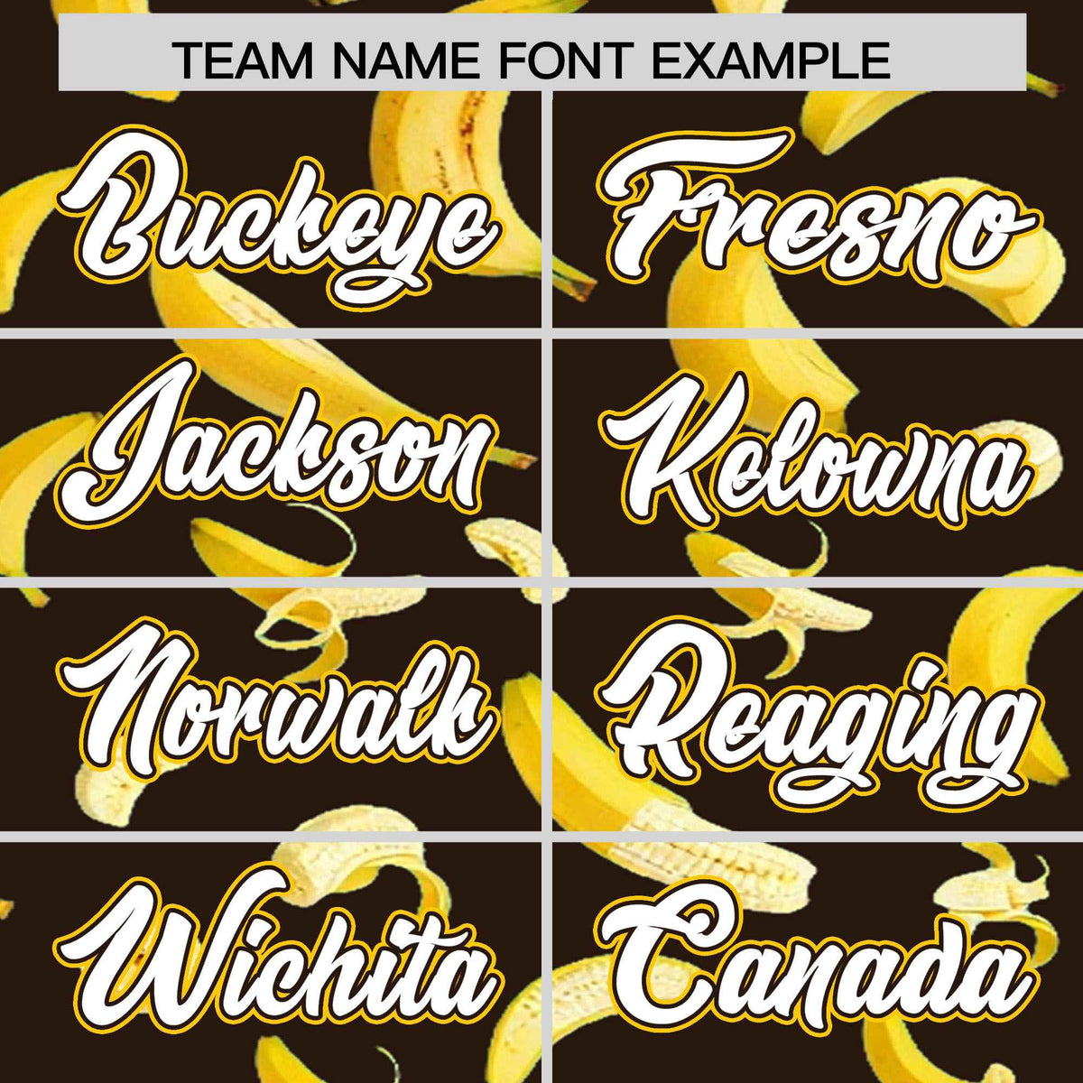 Custom Brown Varsity Full-Zip Banana Pattern Letterman Bomber Jacket | Graffiti Pattern | Embroidery&Dye-sublimation printing | KXKSHOP