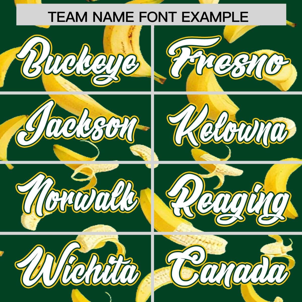 Custom Green Varsity Full-Zip Banana Pattern Letterman Bomber Jacket | Graffiti Pattern | Embroidery&amp;Dye-sublimation printing | KXKSHOP