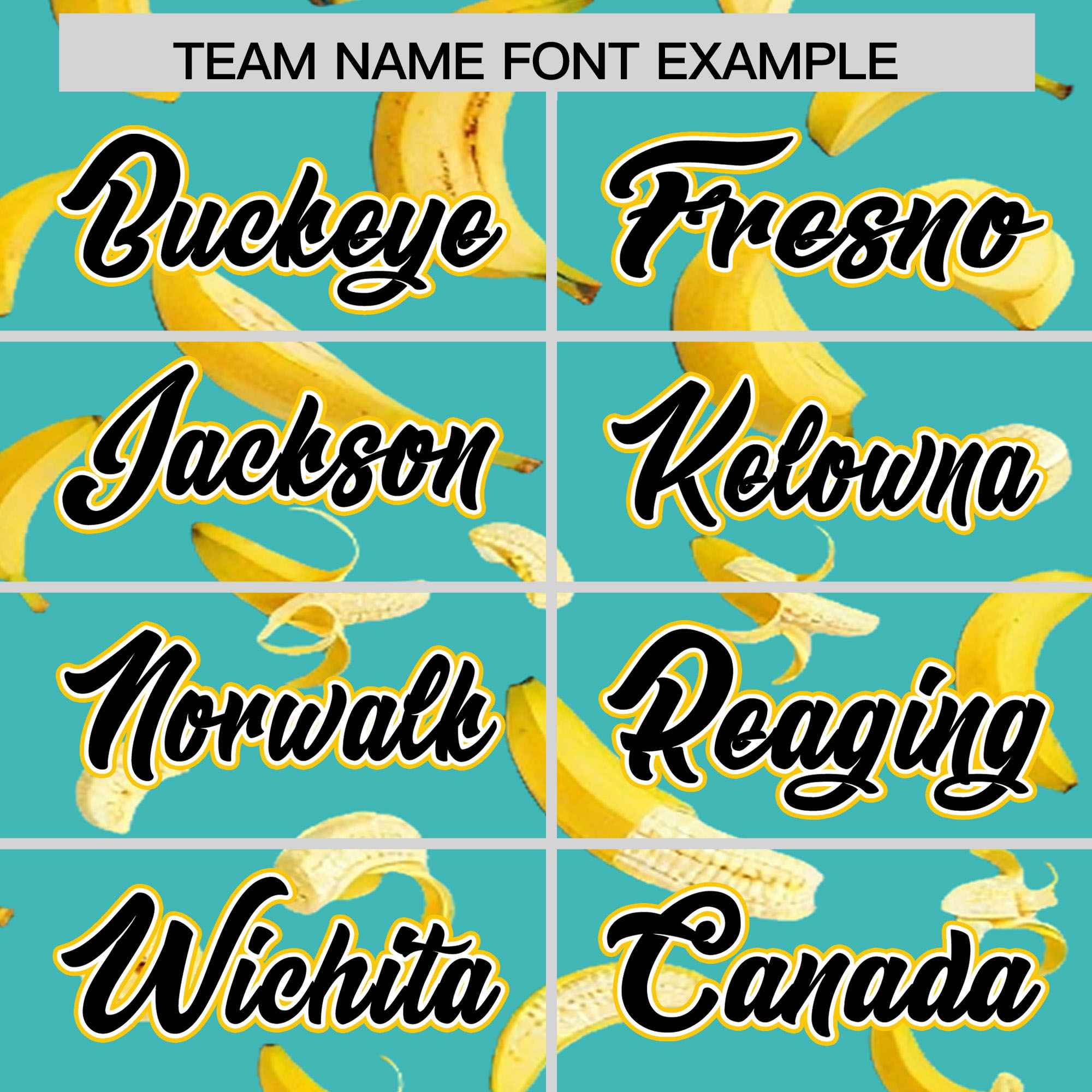 Custom Teal Varsity Full-Zip Banana Pattern Letterman Bomber Jacket | Graffiti Pattern | Embroidery&Dye-sublimation printing | KXKSHOP