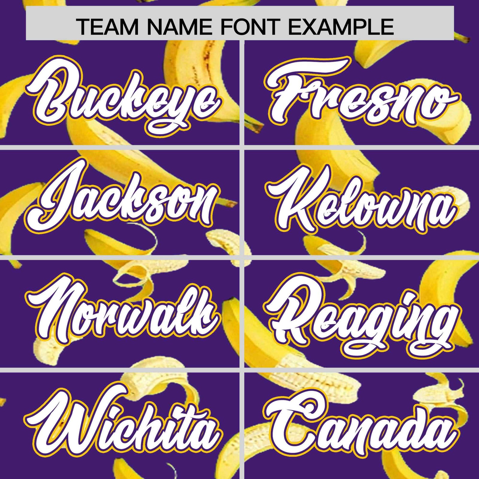 Custom Purple Varsity Full-Zip Banana Pattern Letterman Bomber Jacket | Graffiti Pattern | Embroidery&Dye-sublimation printing | KXKSHOP