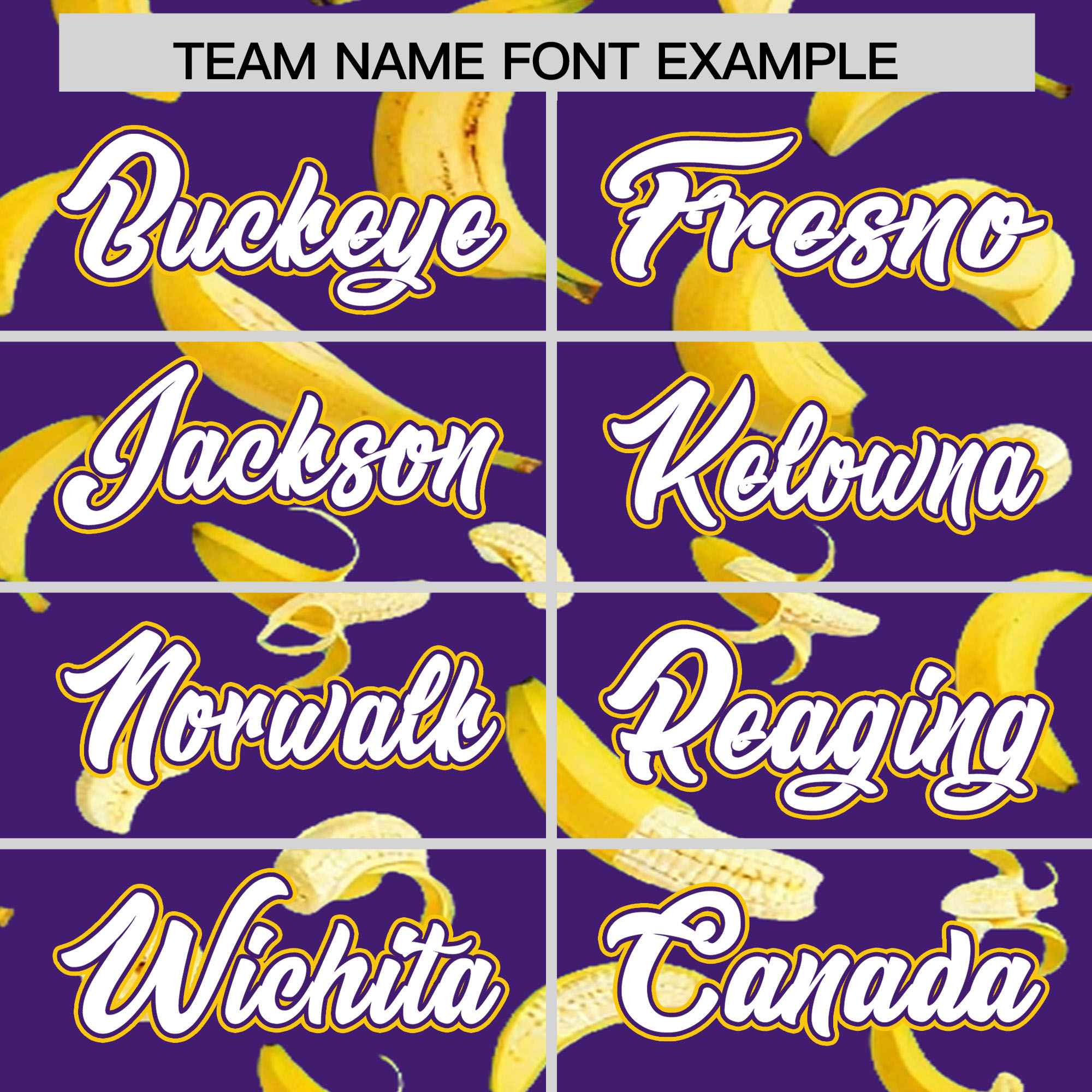 Custom Purple Varsity Full-Zip Banana Pattern Letterman Bomber Jacket | Graffiti Pattern | Embroidery&Dye-sublimation printing | KXKSHOP