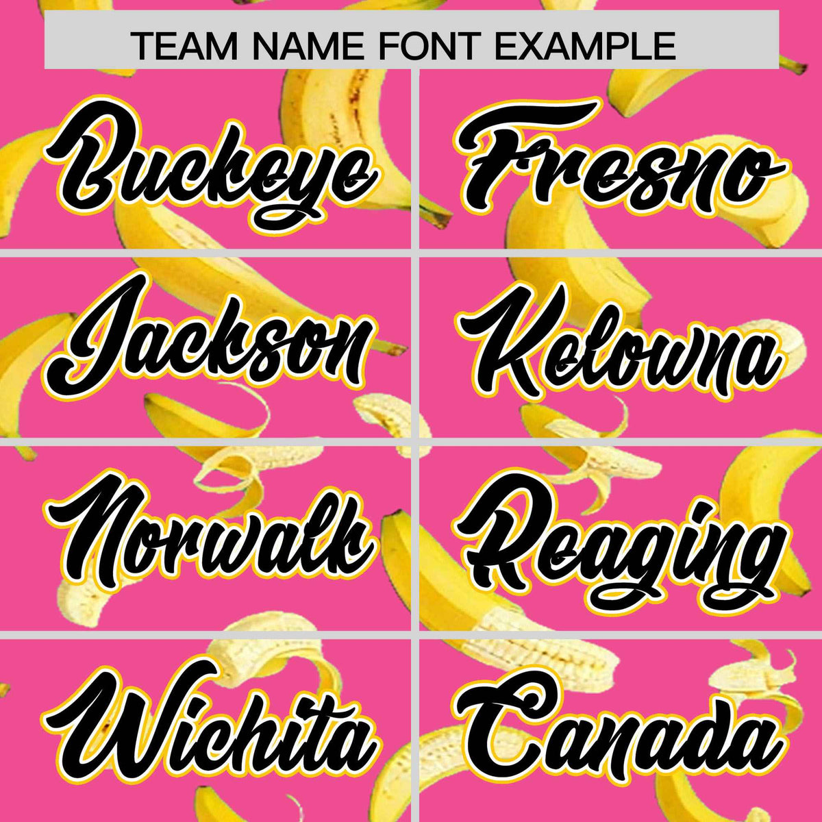 Custom Pink Varsity Full-Zip Banana Pattern Letterman Bomber Jacket | Graffiti Pattern | Embroidery&amp;Dye-sublimation printing | KXKSHOP