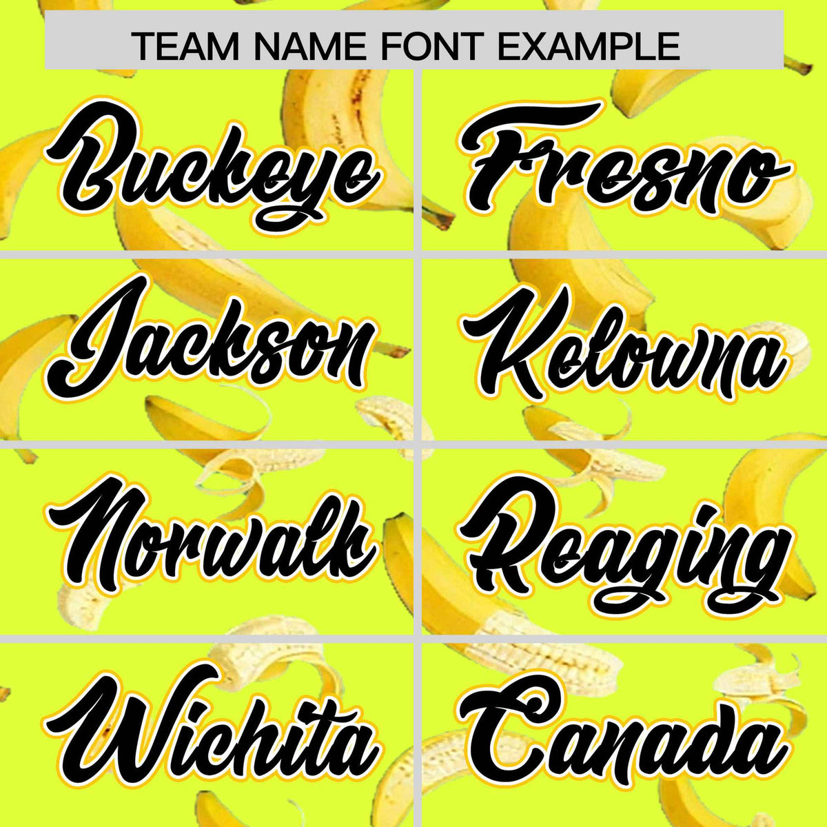 Custom Fluorescent Green Varsity Full-Zip Banana Pattern Letterman Bomber Jacket | Graffiti Pattern | Embroidery&Dye-sublimation printing | KXKSHOP